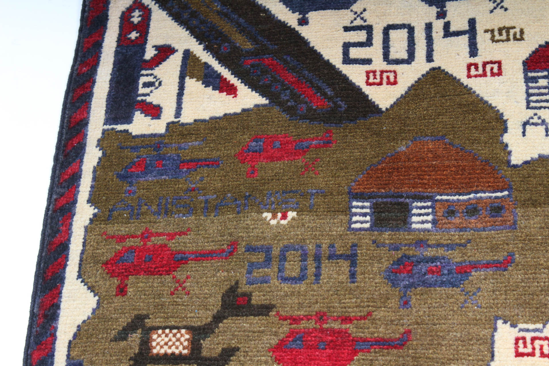 Hand-Knotted Afghani Pictorial War Rug