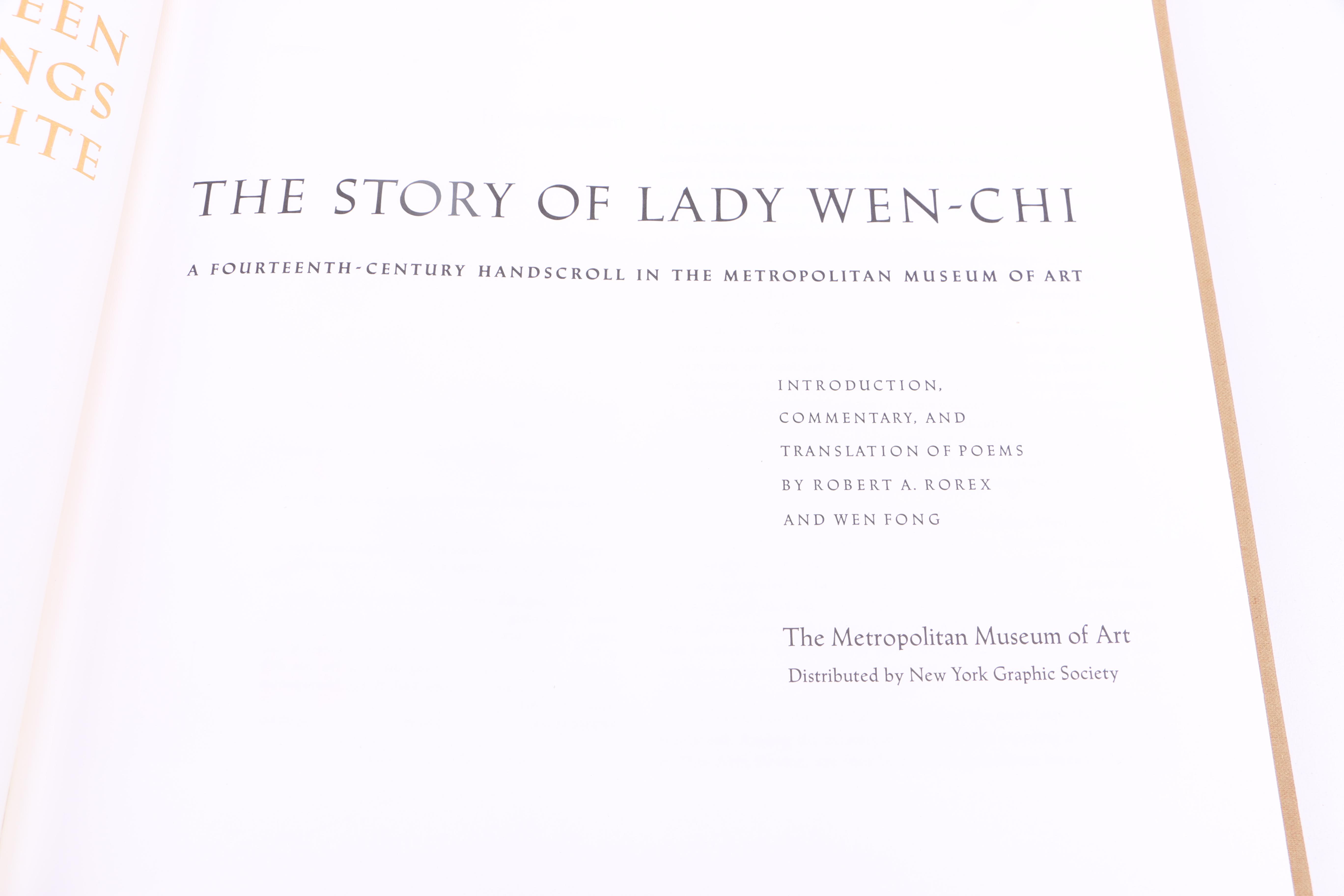 1974 "Eighteen Songs of a Nomad Flute: The Story of Lady Wen-Chi" by Robert A. Rorex and Wen Fong