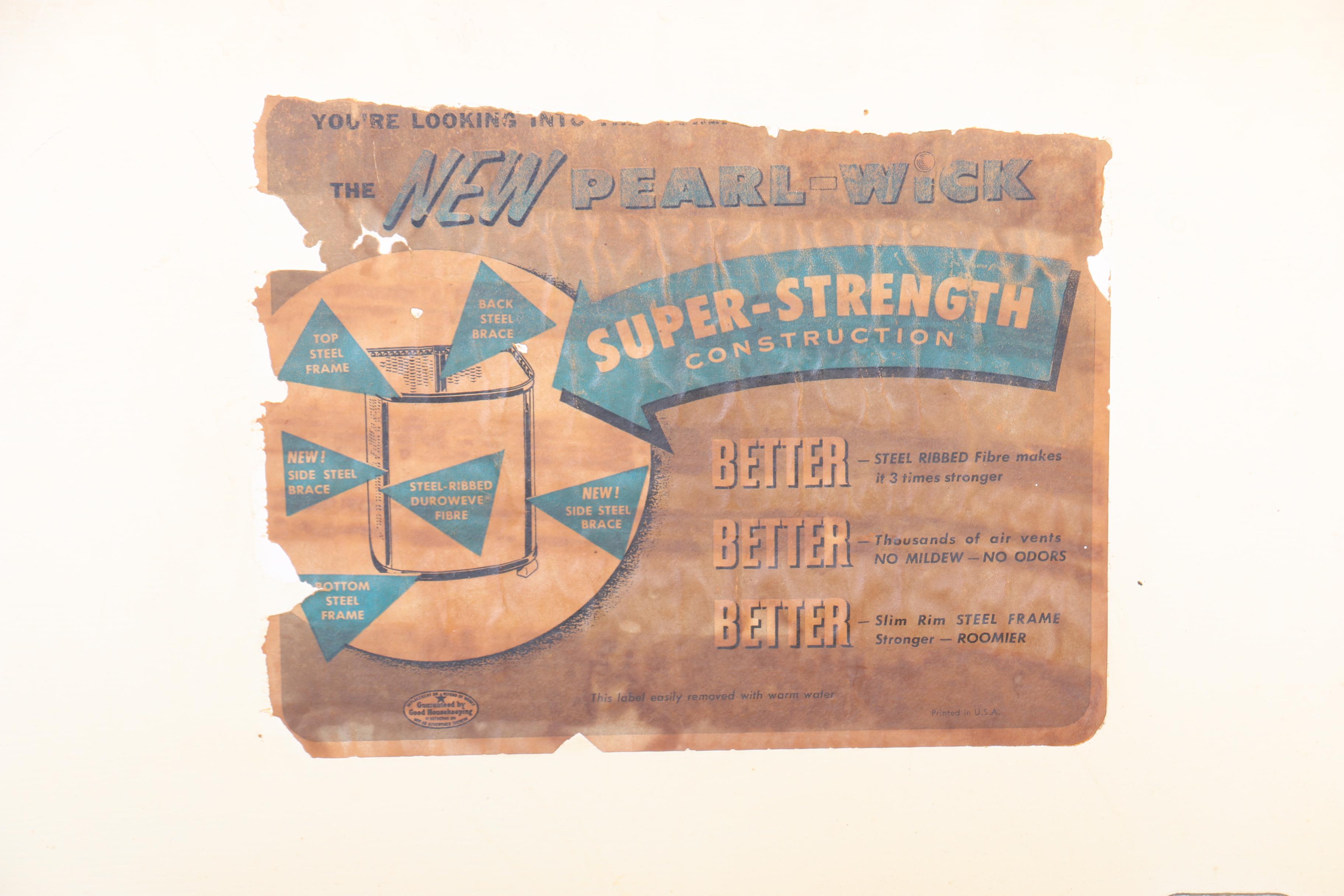 Vintage Mid-Century Pearlwick Hamper