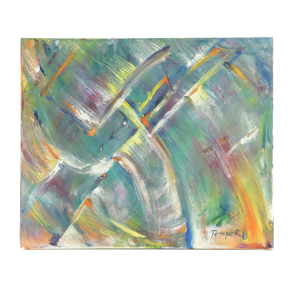 Husidio John Tempest Abstract Oil Painting Canvas "Urban Lights"