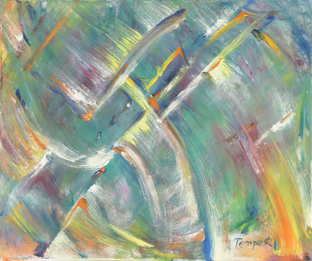 Husidio John Tempest Abstract Oil Painting Canvas "Urban Lights"