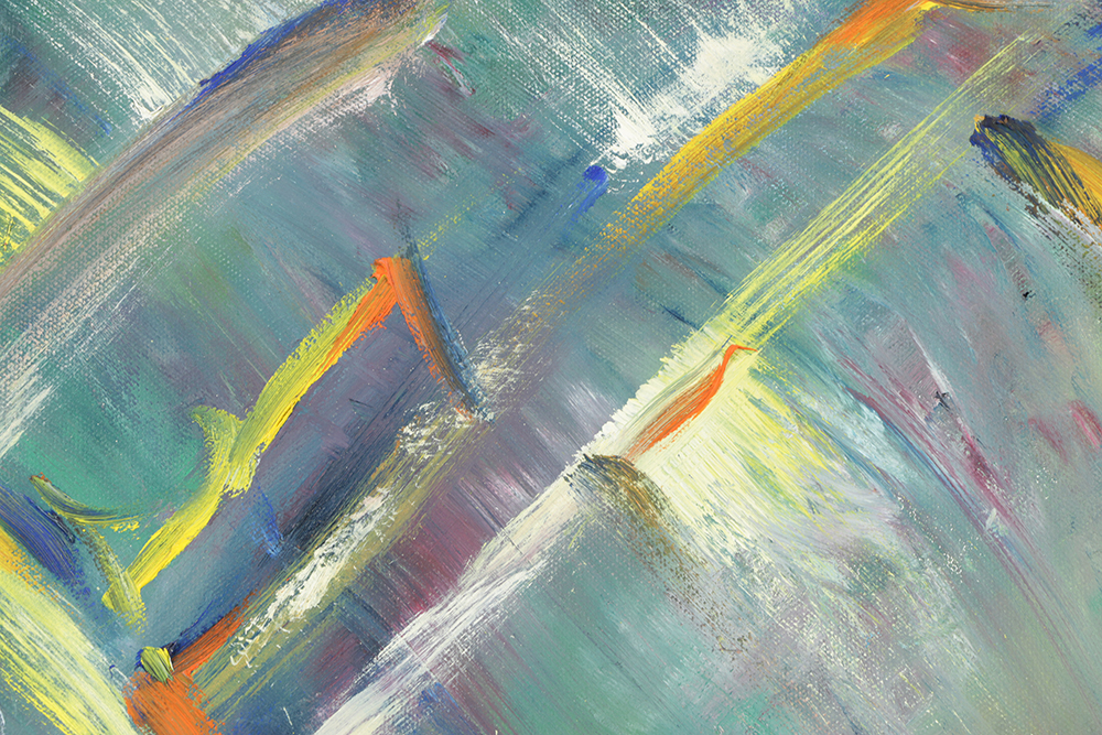 Husidio John Tempest Abstract Oil Painting Canvas "Urban Lights"