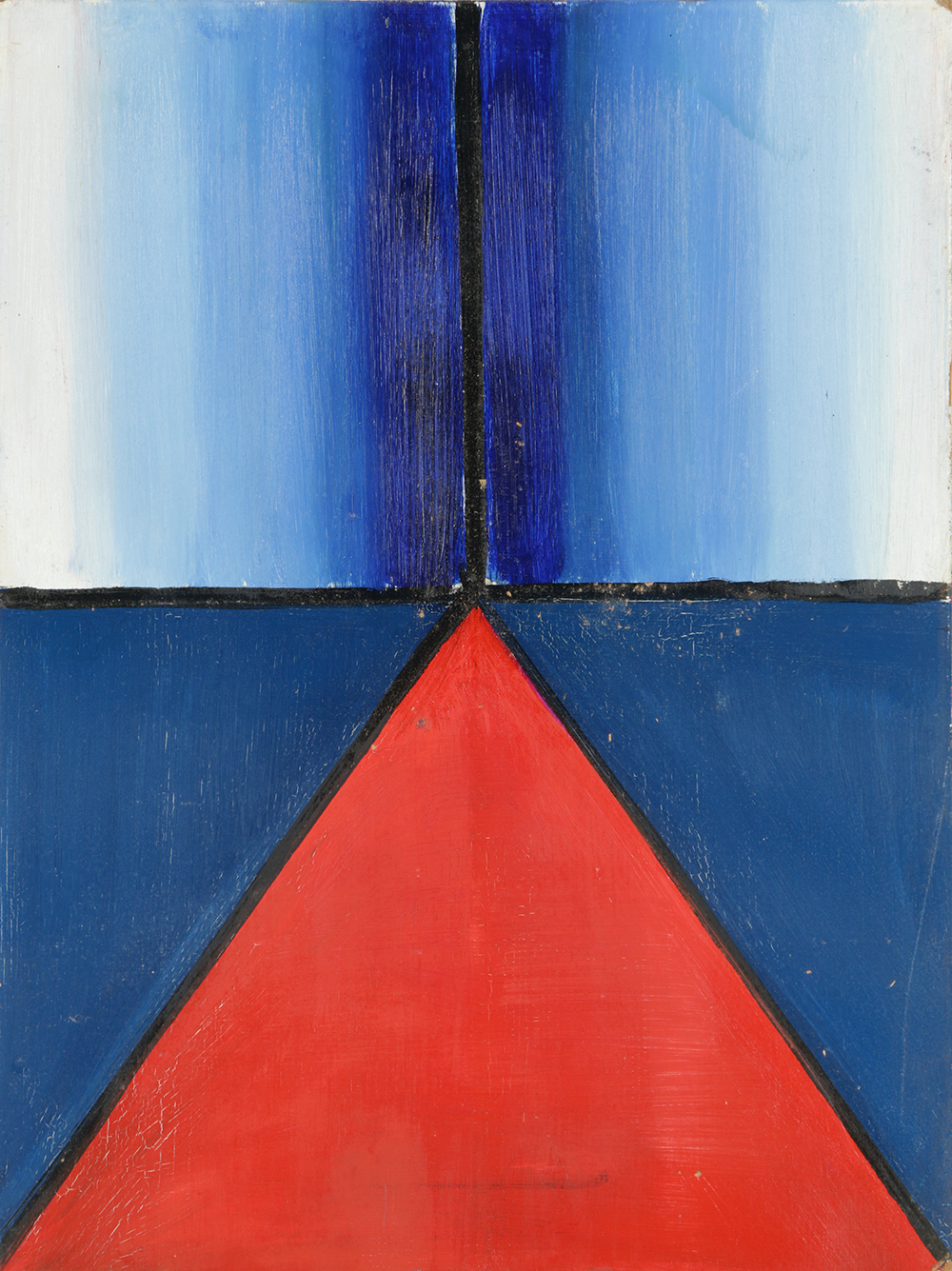 Henry Kallem Oil Painting on Board Abstract Composition "14"