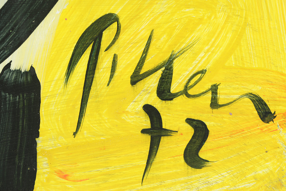 Peter Robert Keil Abstract Oil Portrait on Board of Woman