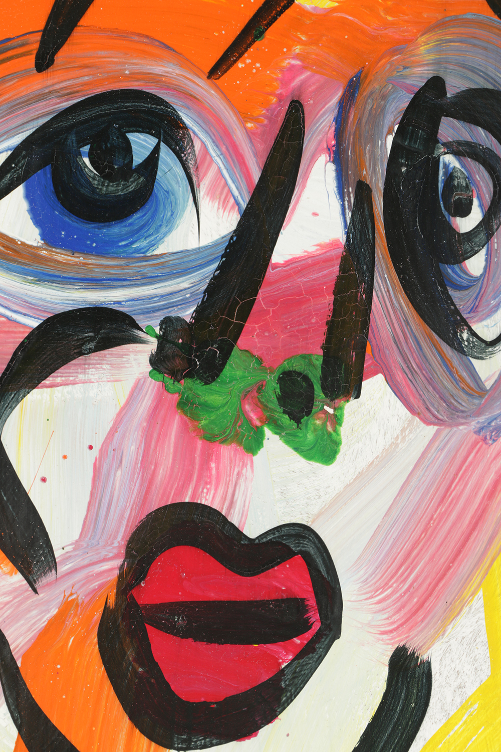 Peter Robert Keil Abstract Oil Portrait on Board of Woman