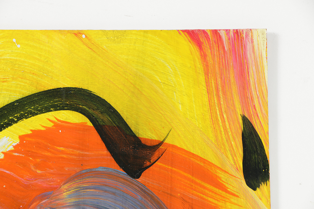 Peter Robert Keil Abstract Oil Portrait on Board of Woman