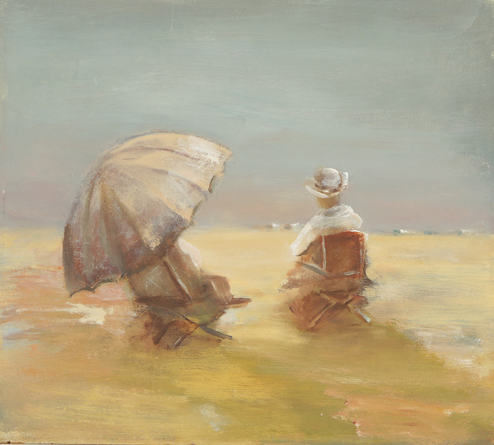 Oil Painting on Board Coastal Scene