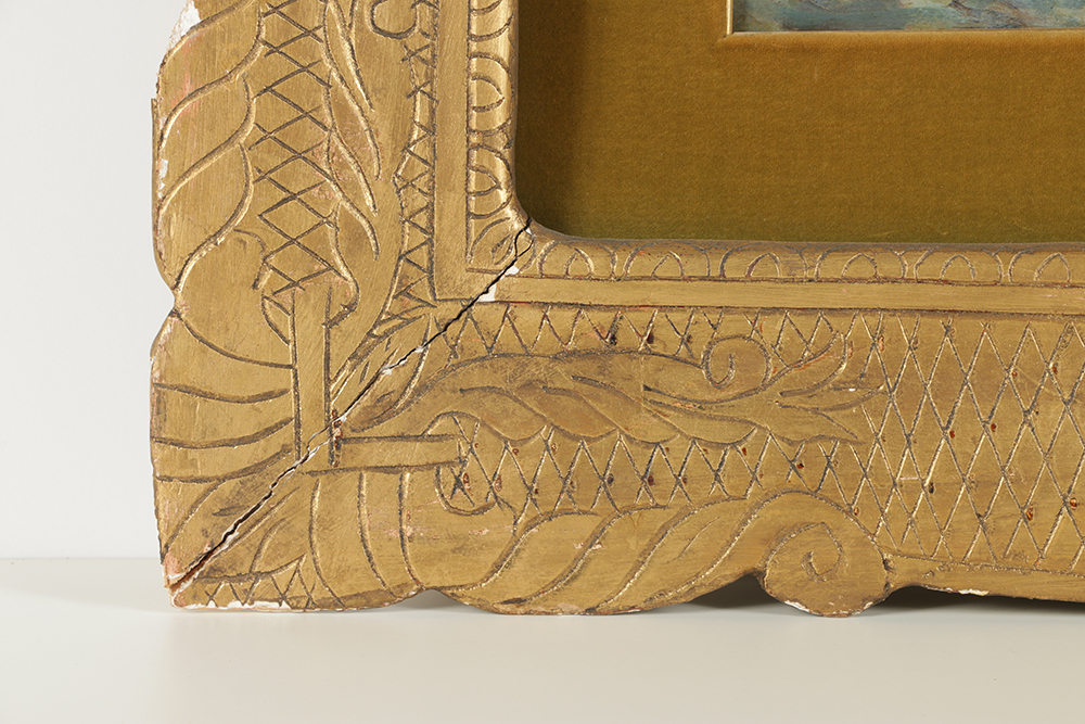 Double-Sided Oil Painting on Board of a Market