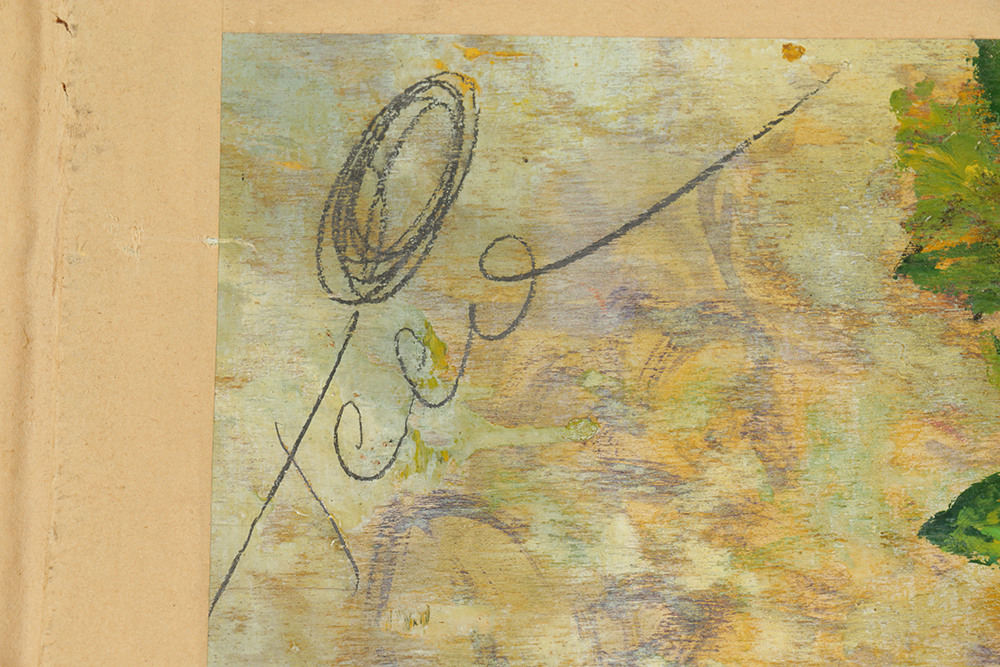 Double-Sided Oil Painting on Board of a Market