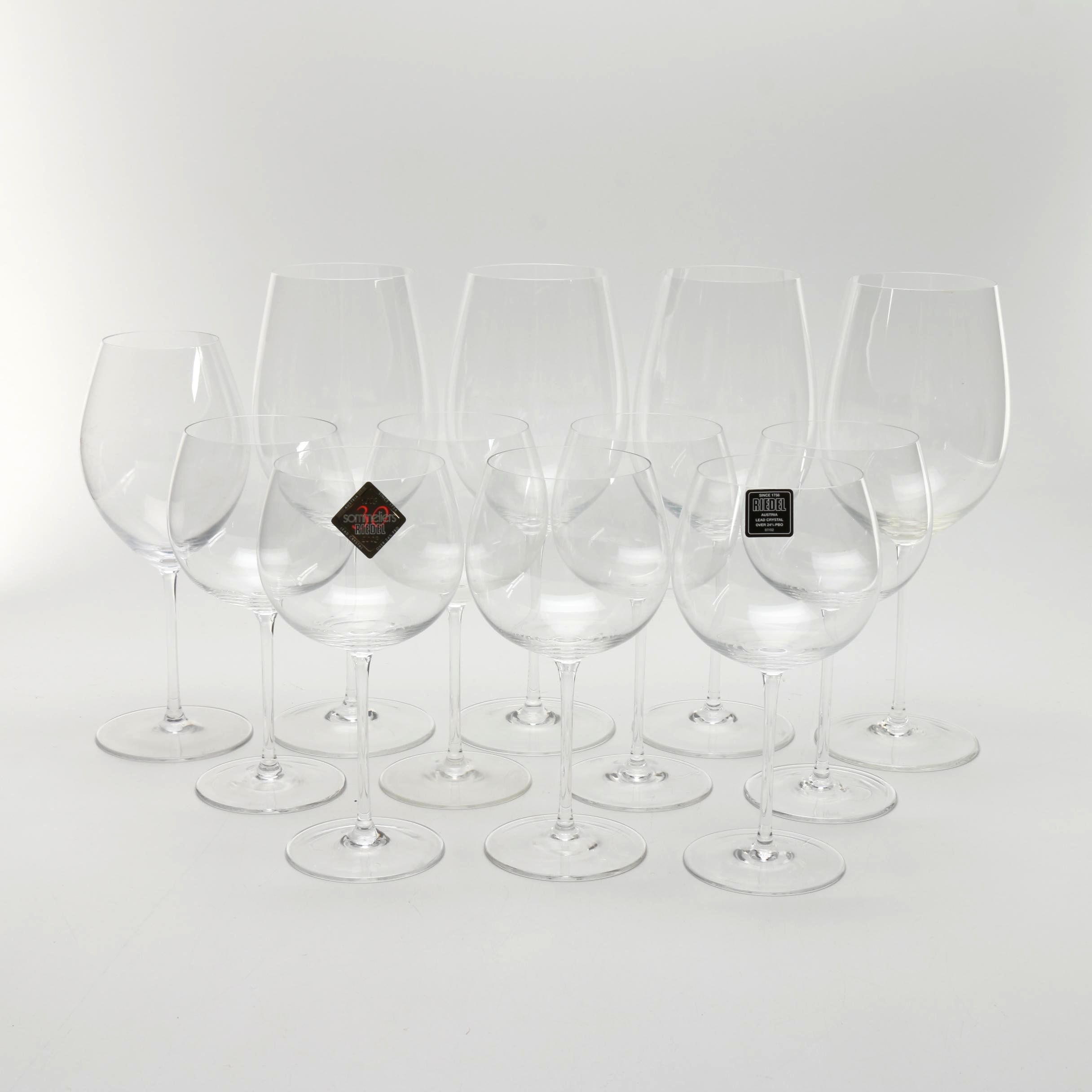 Set of Lead Crystal Riedel Wine Glasses