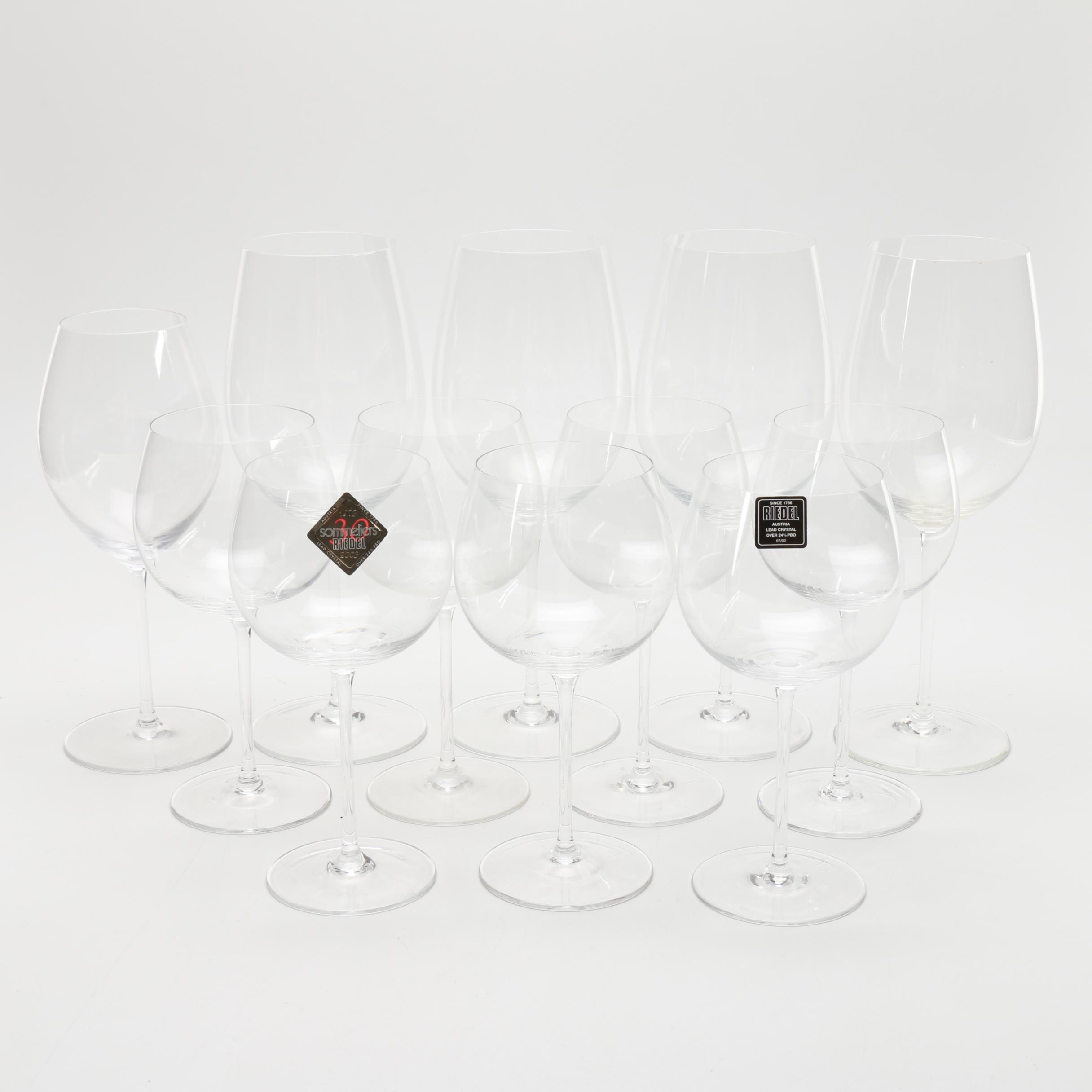 Set of Lead Crystal Riedel Wine Glasses
