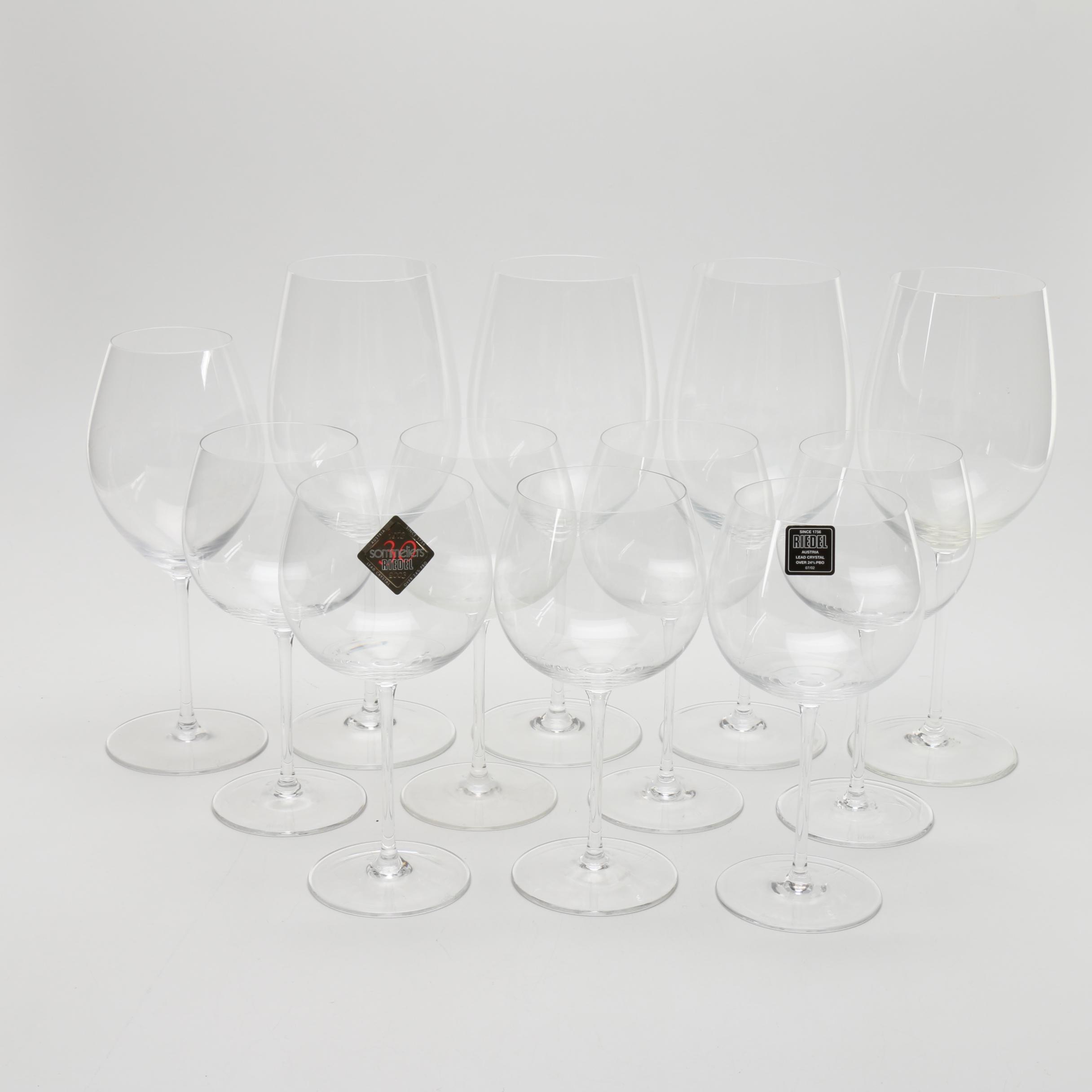 Set of Lead Crystal Riedel Wine Glasses