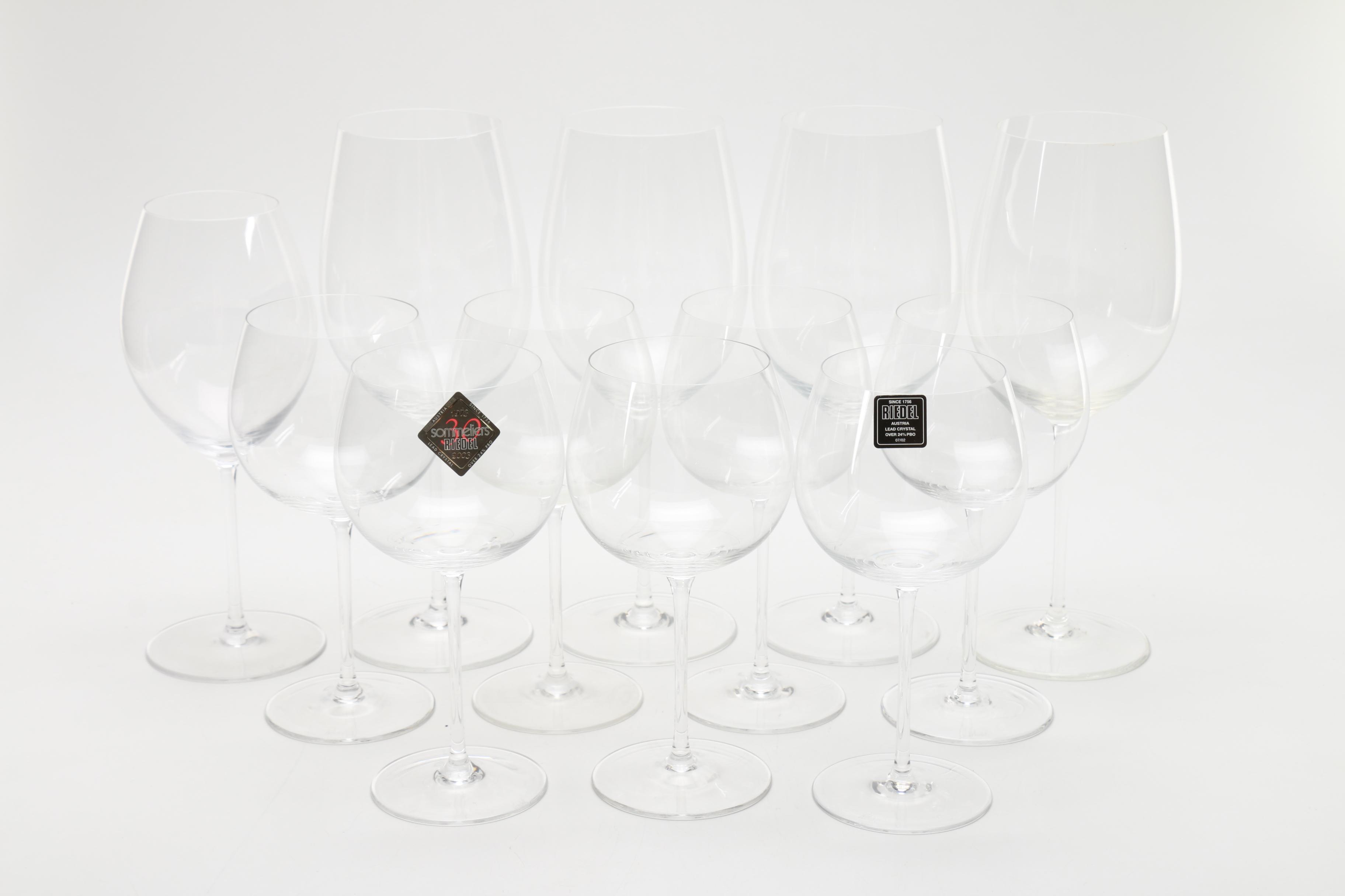 Set of Lead Crystal Riedel Wine Glasses