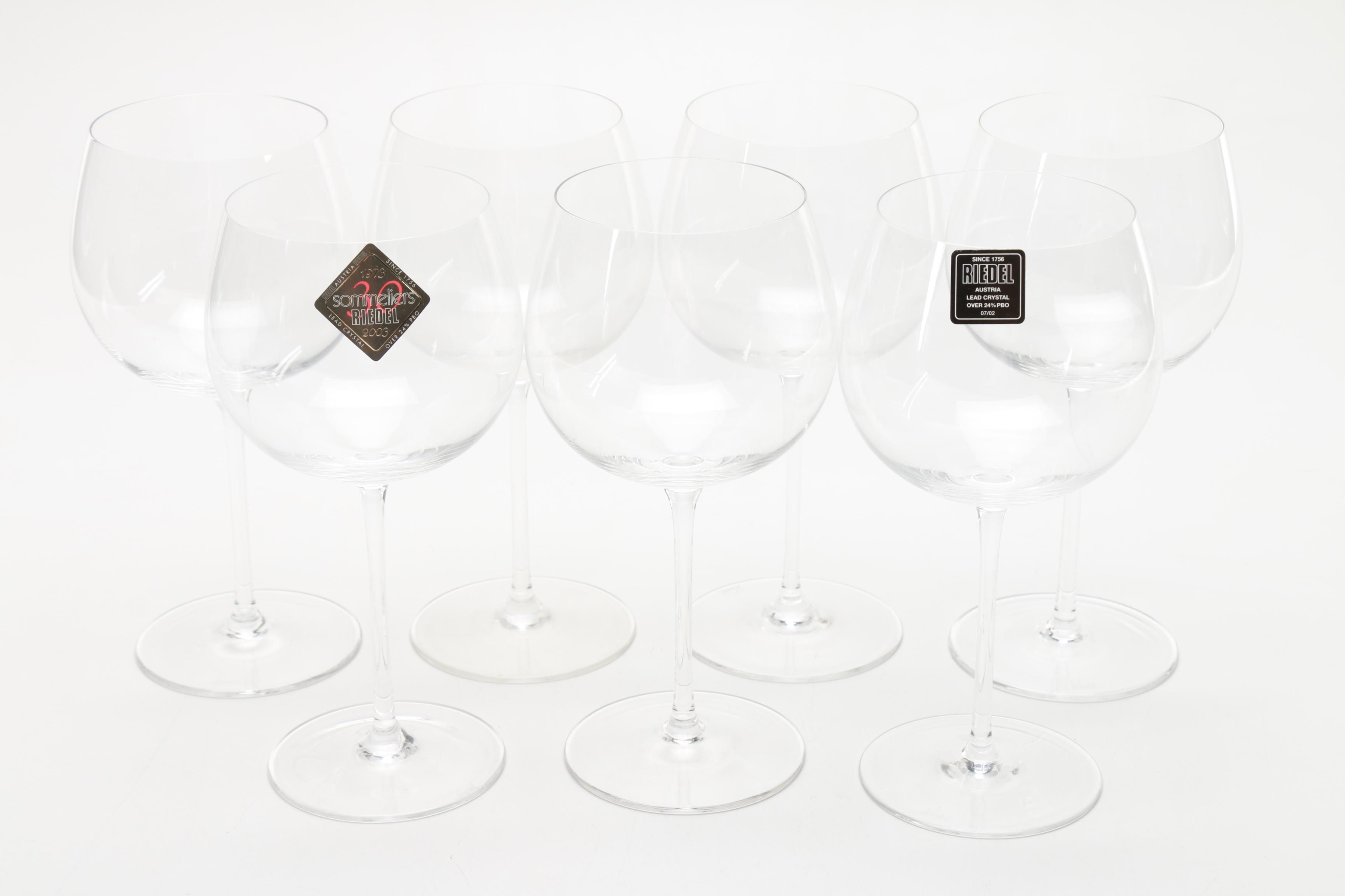 Set of Lead Crystal Riedel Wine Glasses