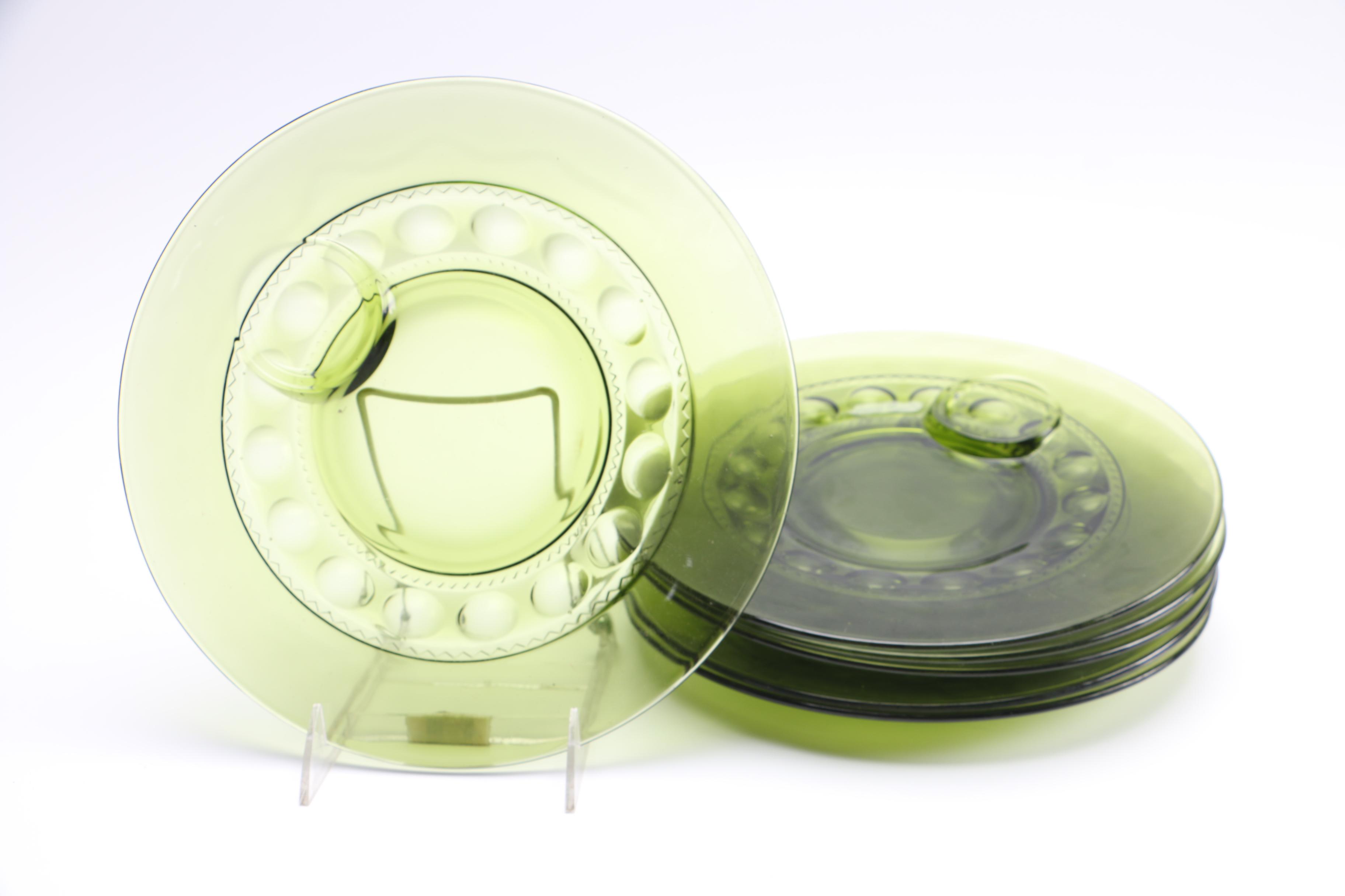 Green Depression Glass Plates And Cups