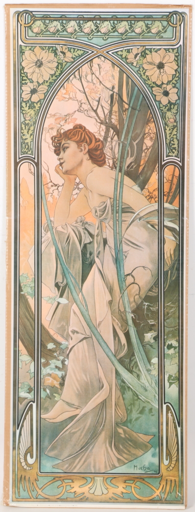 After Alphonse Mucha "The Times of the Day" Offset Lithographs