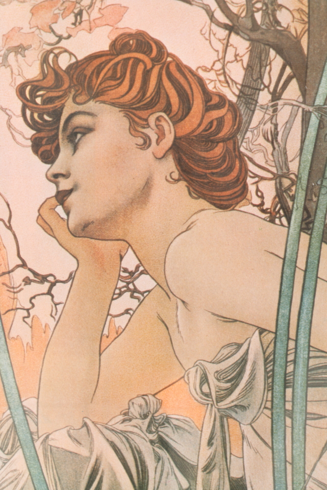 After Alphonse Mucha "The Times of the Day" Offset Lithographs