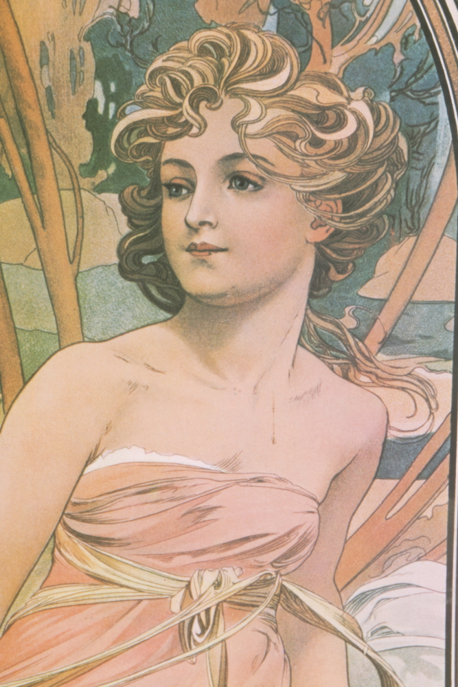 After Alphonse Mucha "The Times of the Day" Offset Lithographs