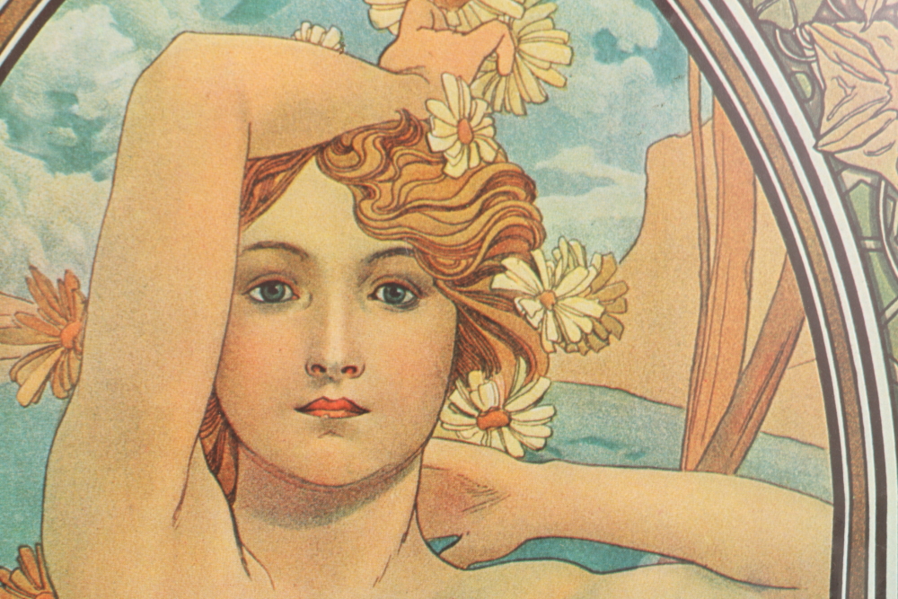 After Alphonse Mucha "The Times of the Day" Offset Lithographs