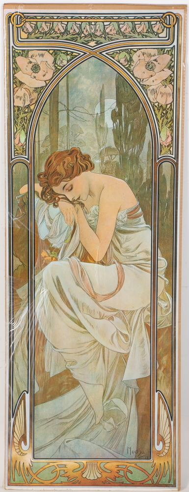 After Alphonse Mucha "The Times of the Day" Offset Lithographs