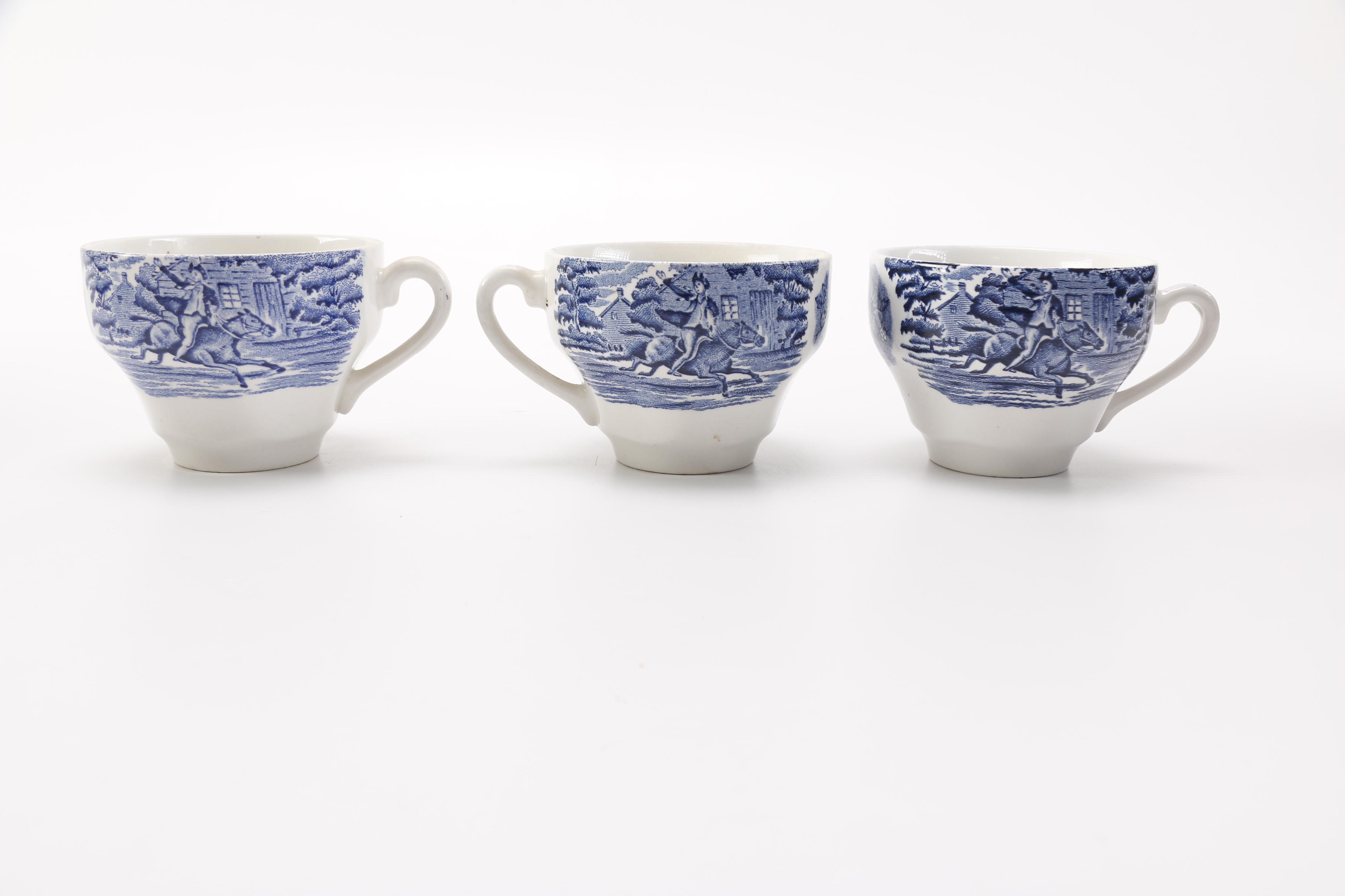 Paul Revere Liberty Blue Bone China English Tea Cups