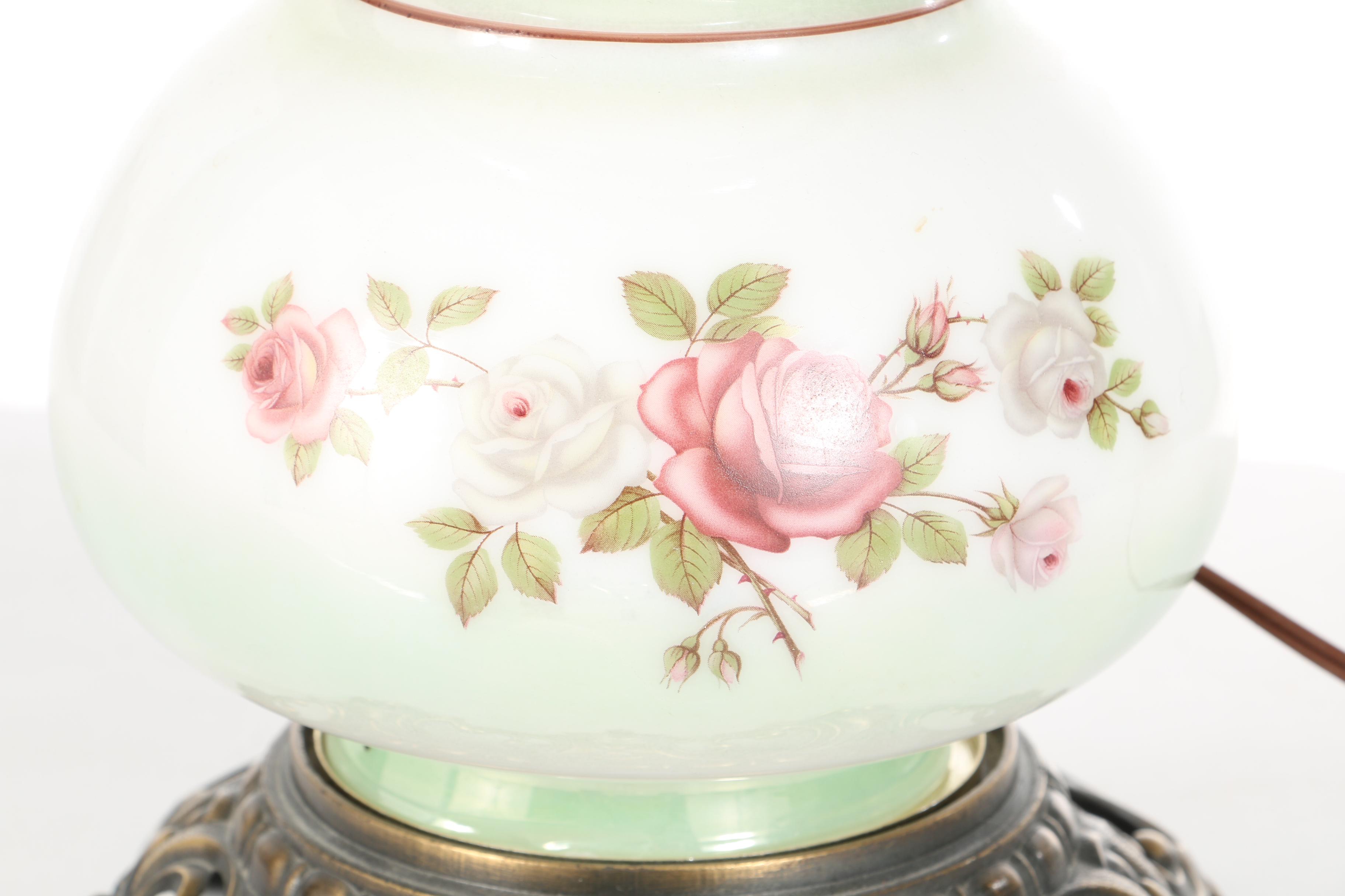 Vintage Hurricane Style Table Lamp