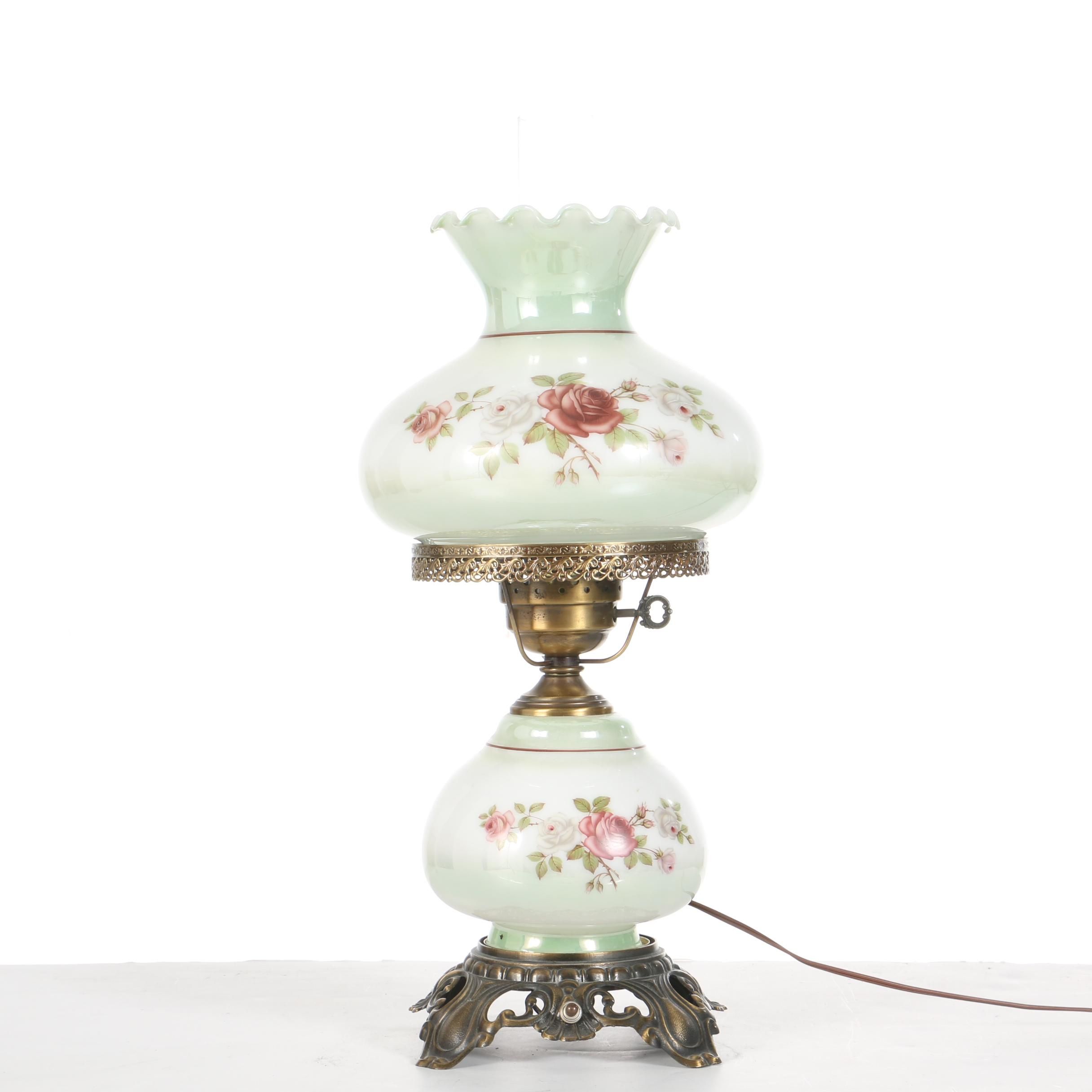 Vintage Hurricane Style Table Lamp