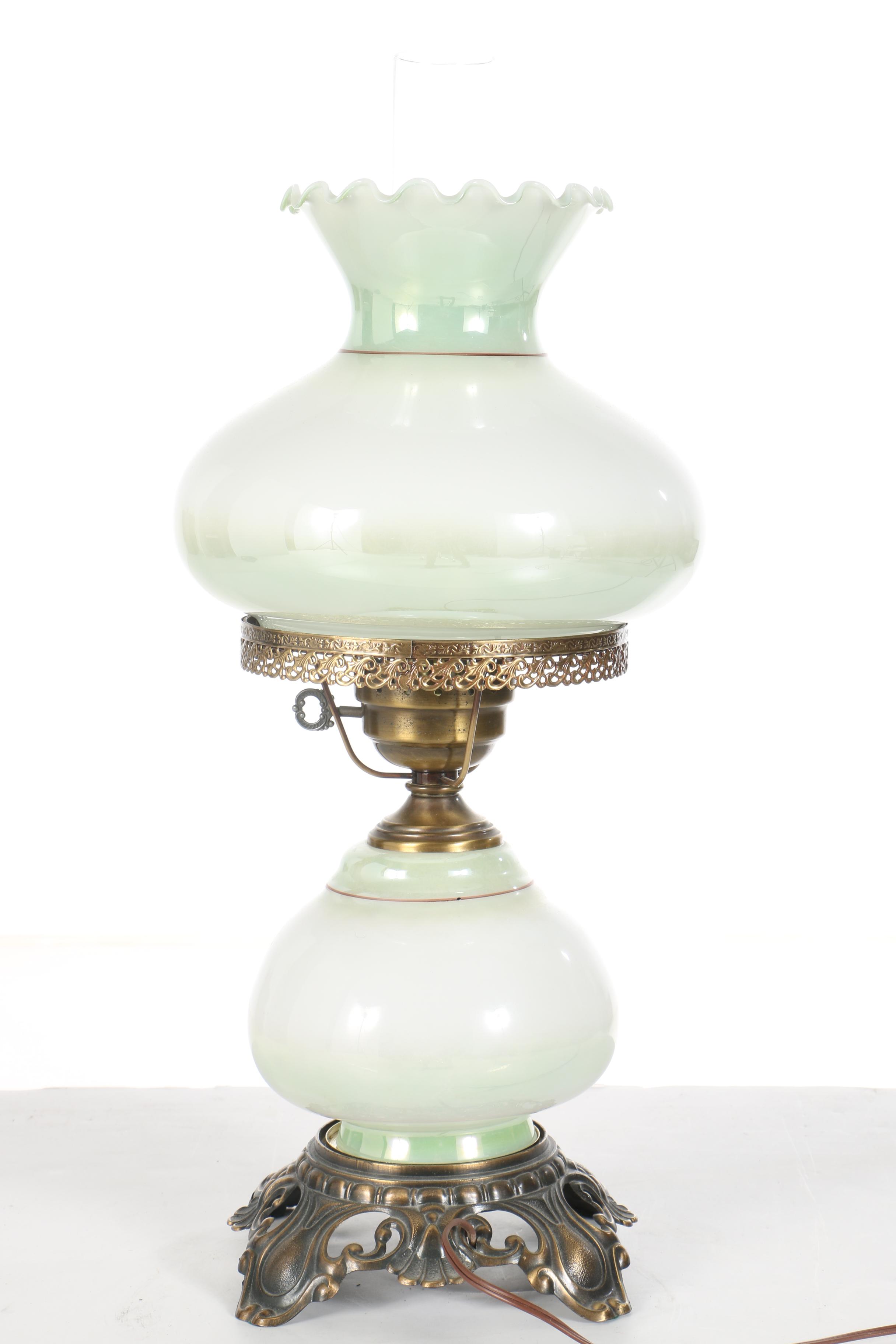 Vintage Hurricane Style Table Lamp