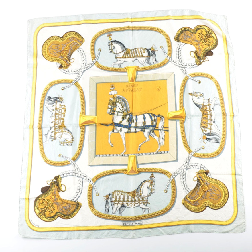 Hermès "Grand Apparat" Silk Scarf by Jacques Eudel