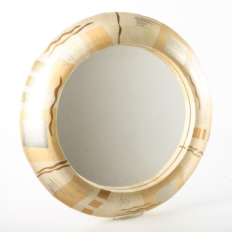 Signed Artisan Crafted Round Wall Mirror