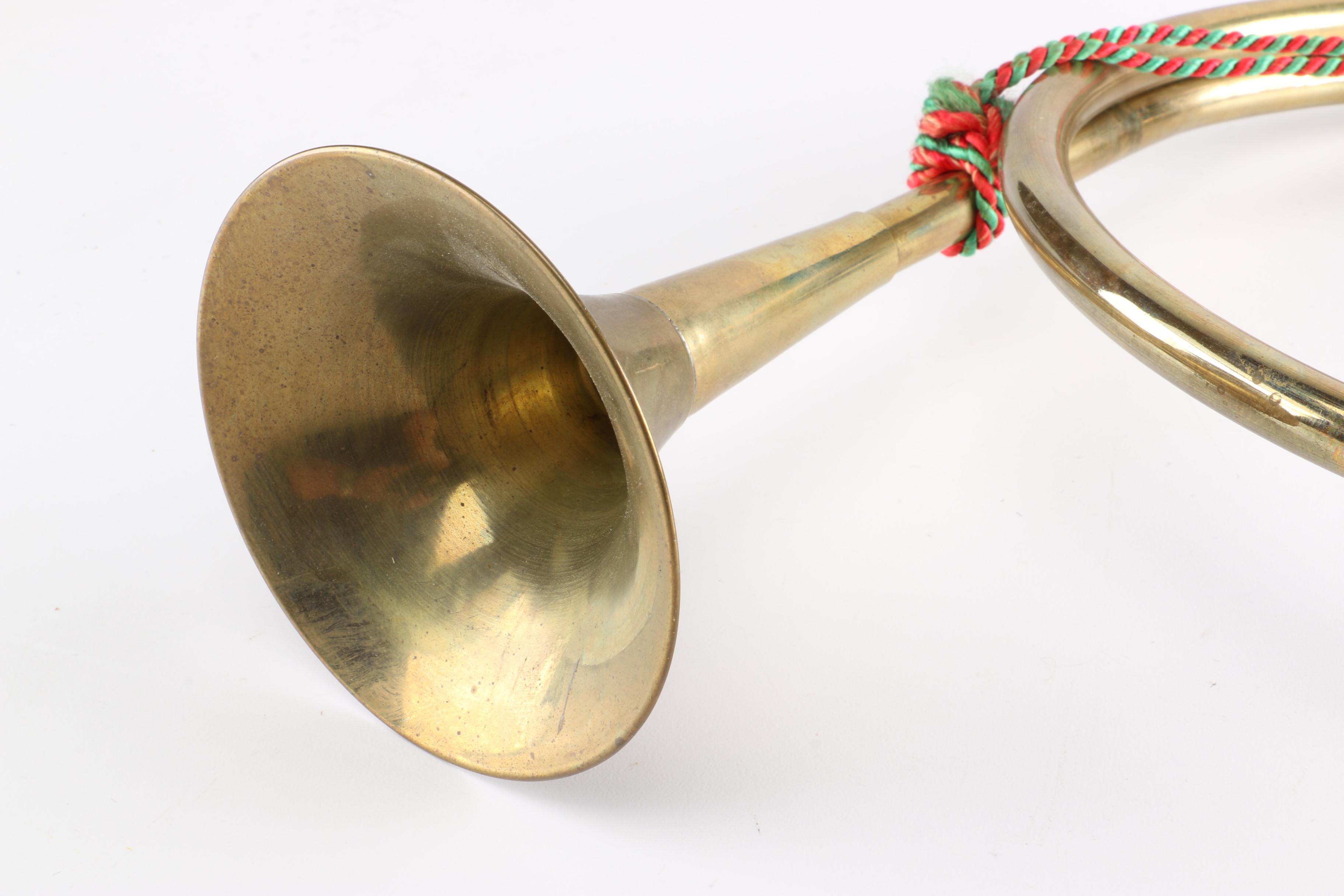 1930s Olds Trumpet and Decorative Hunting Bugle
