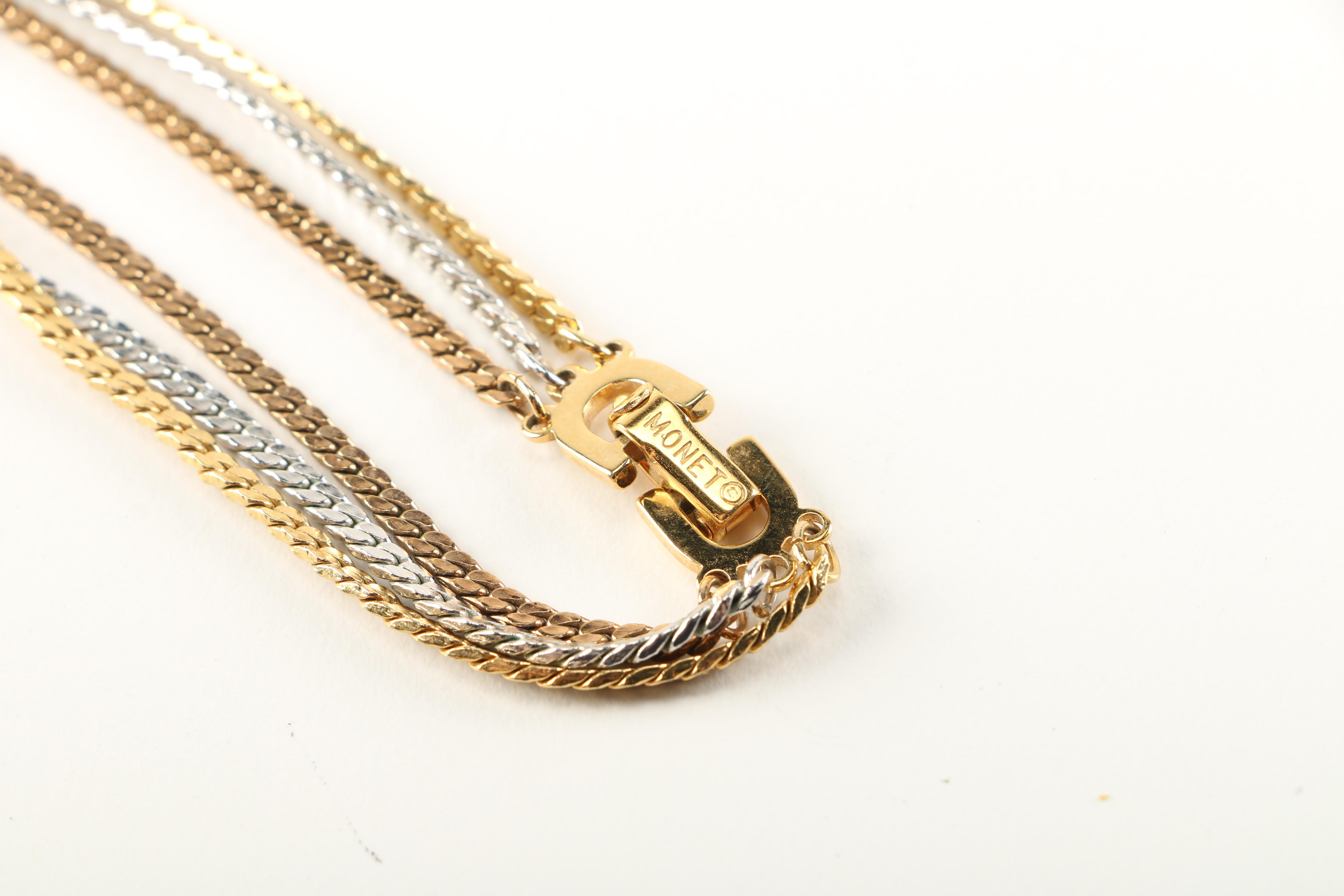 Monet Costume Jewelry With Rhinestones