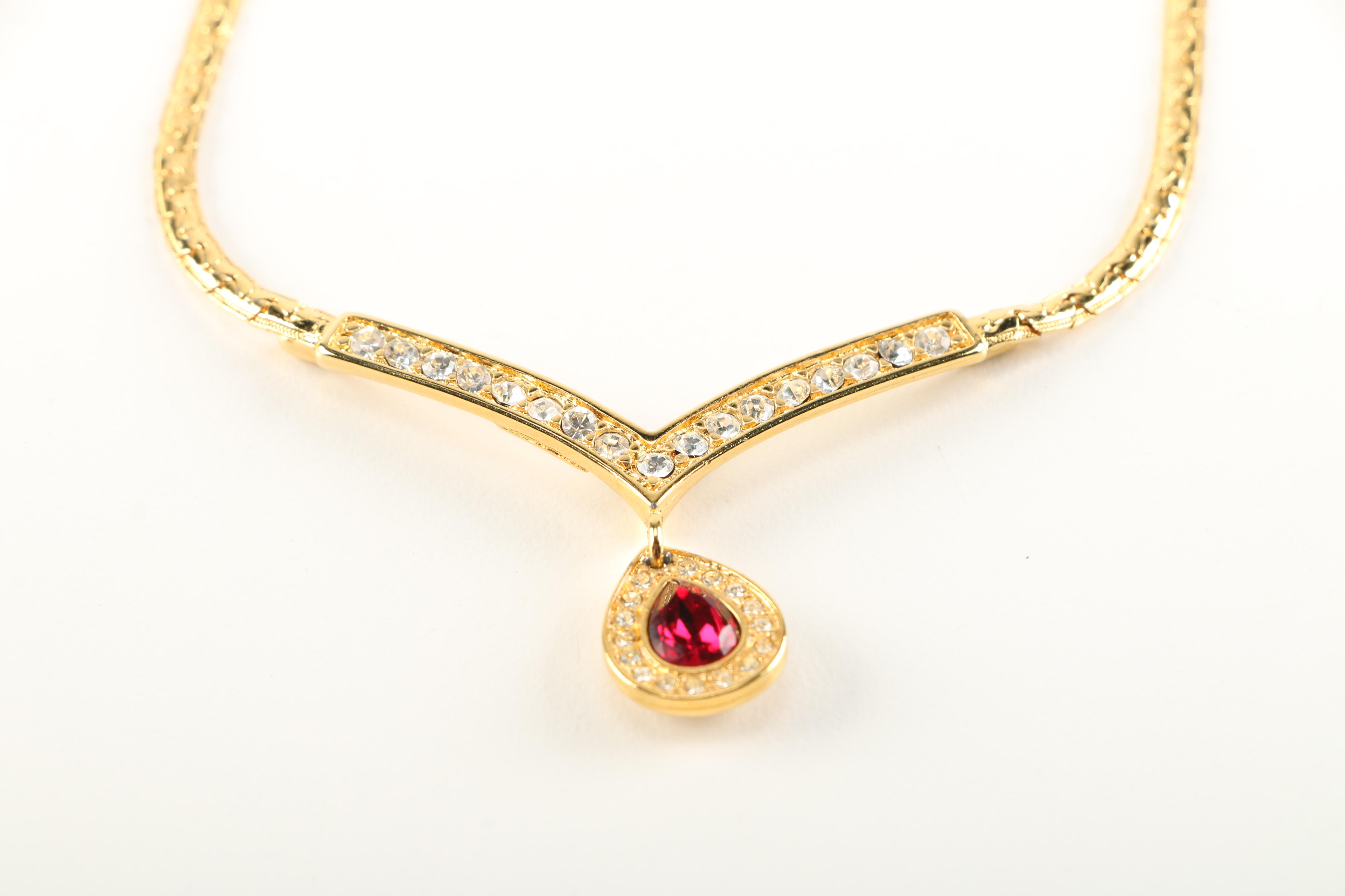 Monet Costume Jewelry With Rhinestones