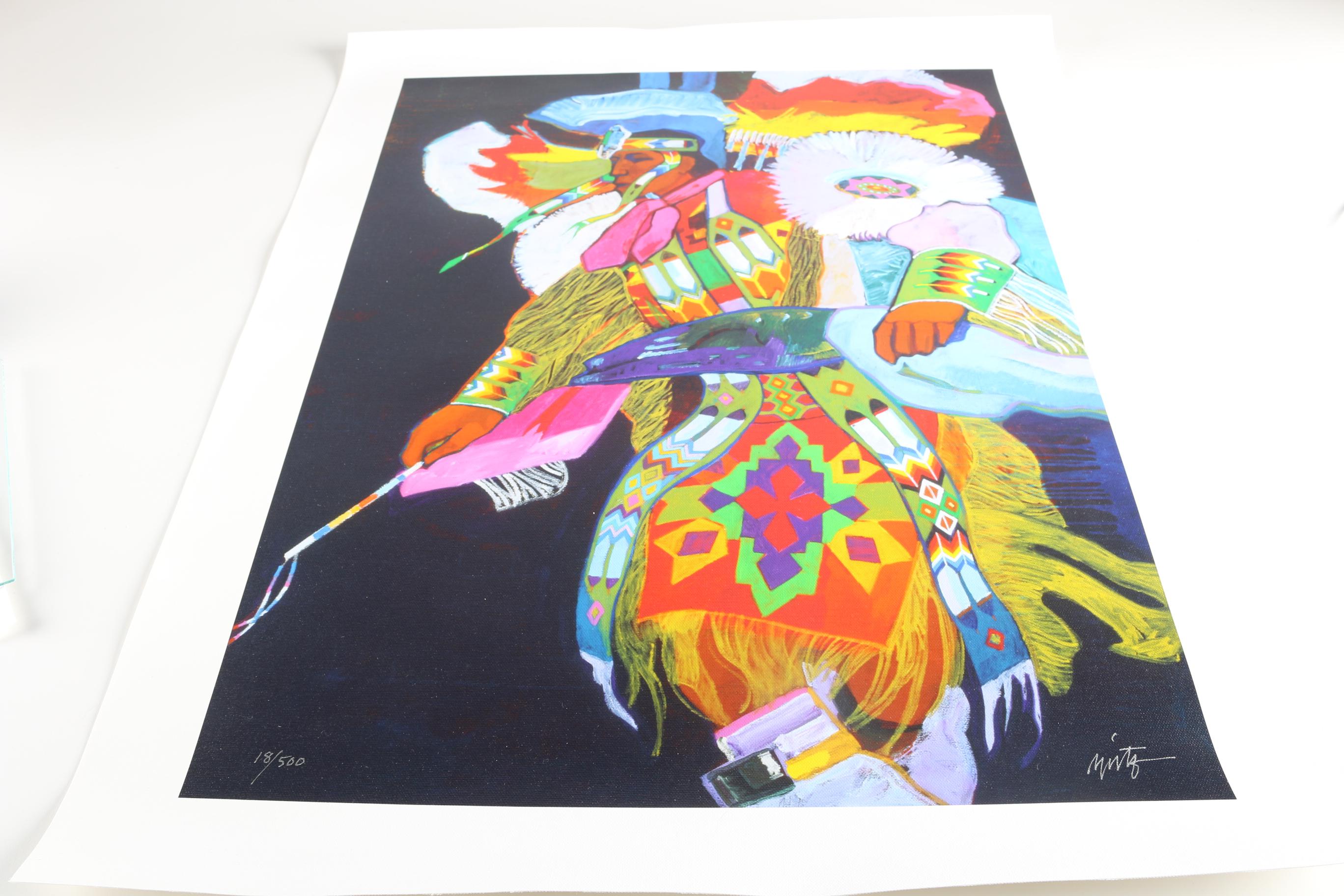 Pair of Limited Edition Giclées Featuring Native American Dancers