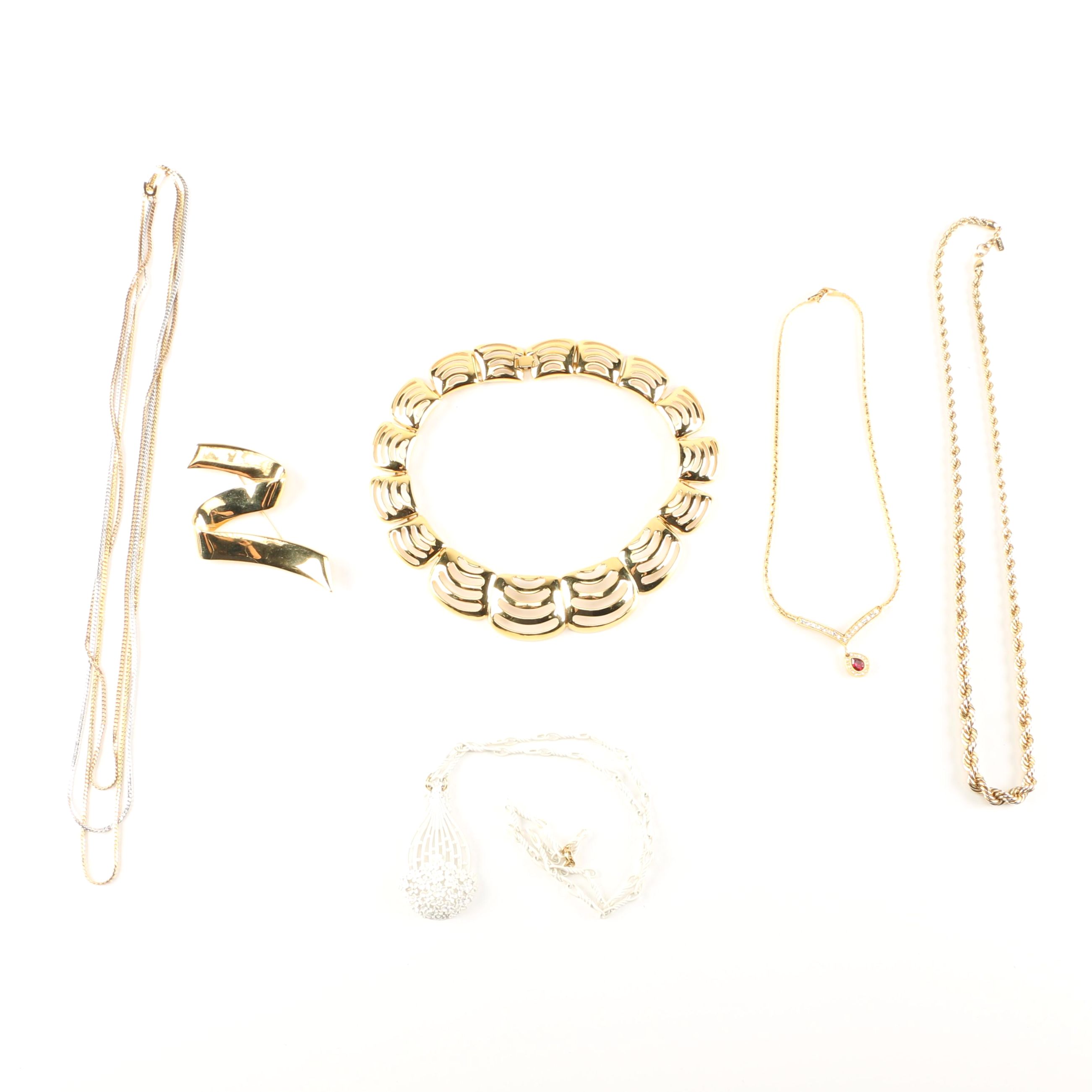 Monet Costume Jewelry With Rhinestones