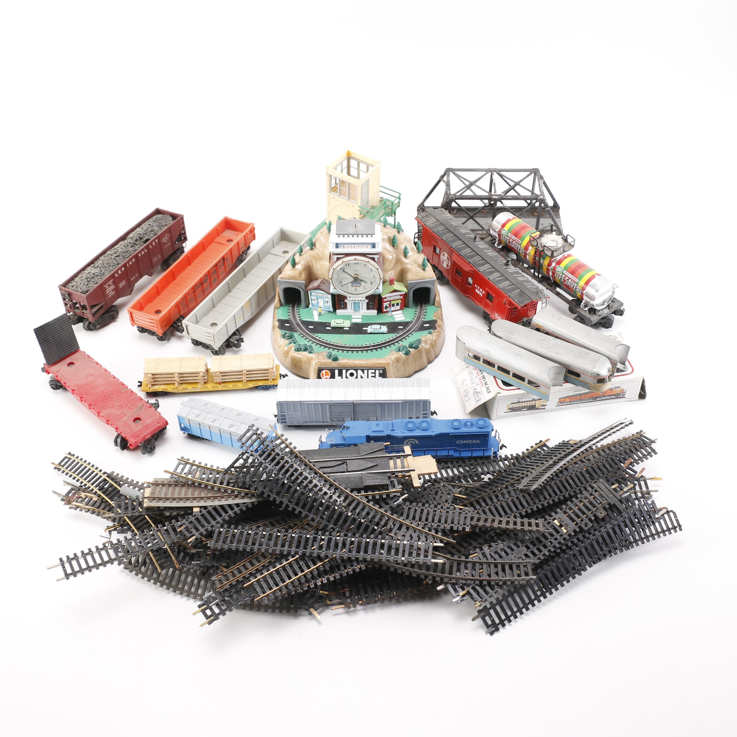 Train Cars, Track and Accessories With Lionelville Alarm Clock