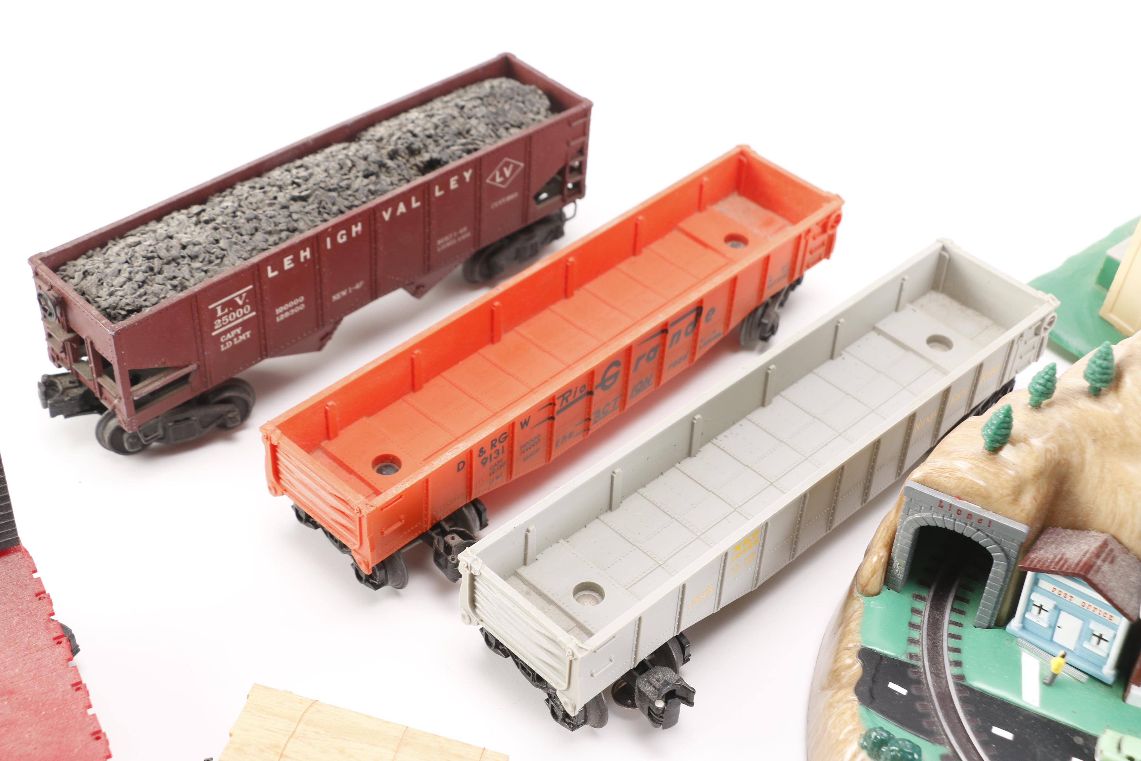 Train Cars, Track and Accessories With Lionelville Alarm Clock