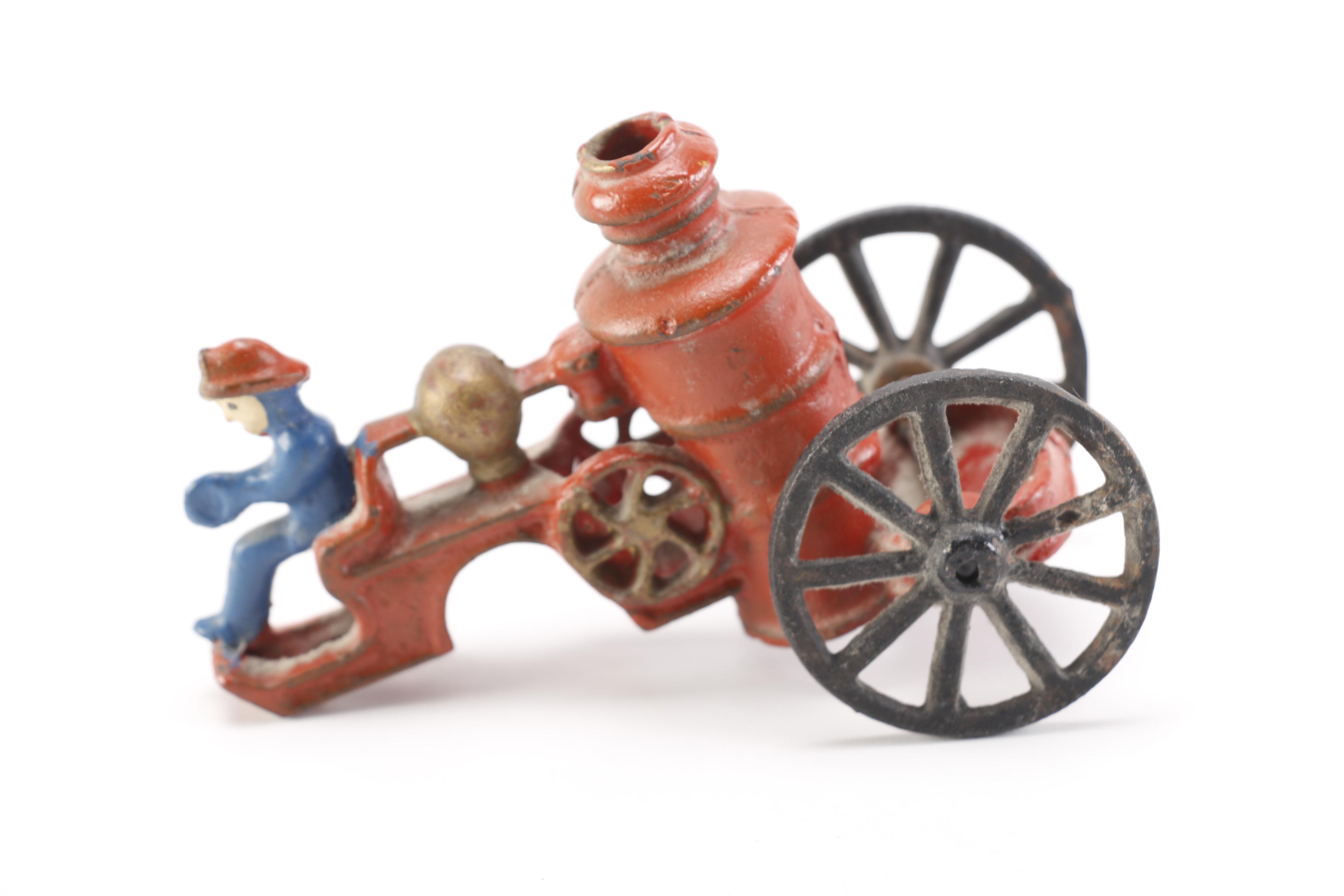Vintage Toys Including Cast Metal Horse-Drawn Vehicles