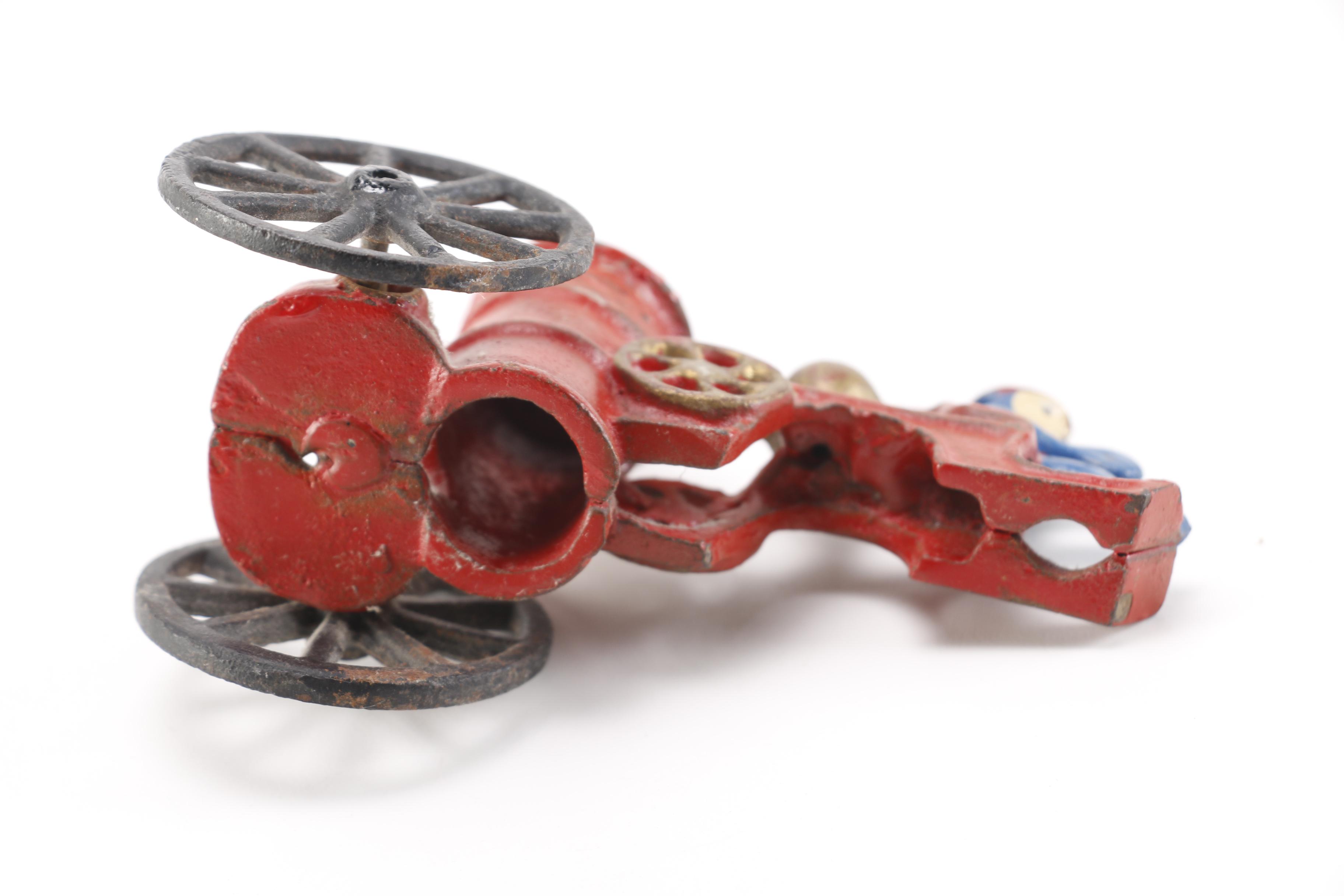 Vintage Toys Including Cast Metal Horse-Drawn Vehicles