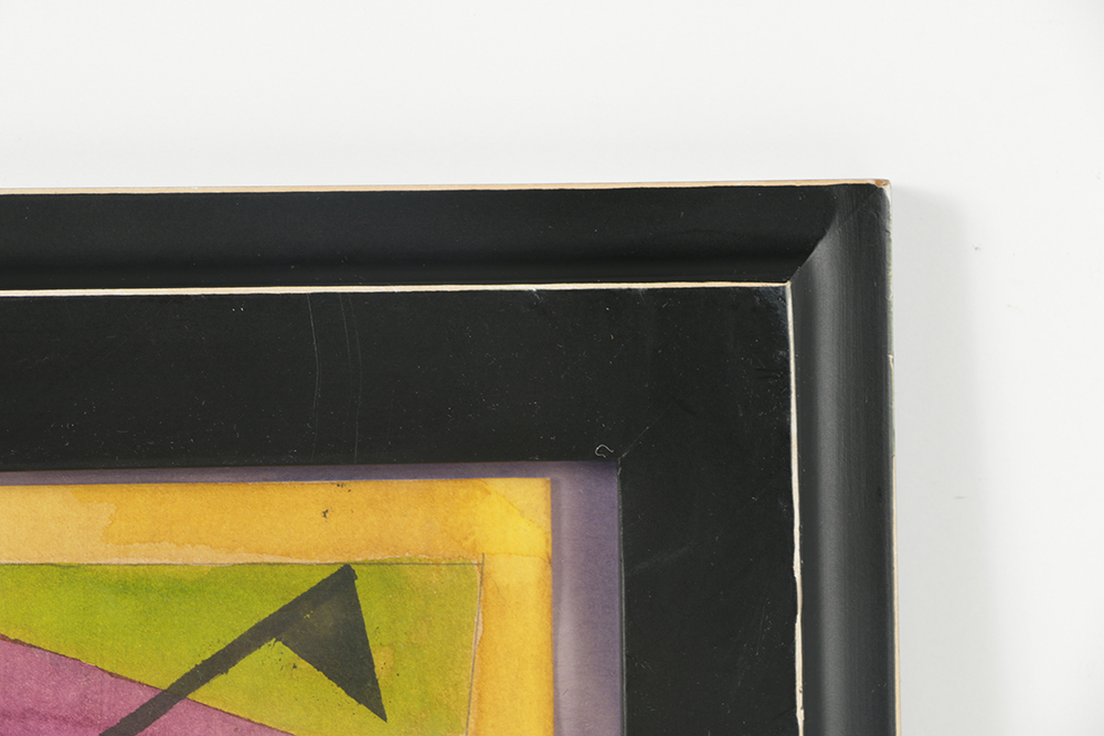 Werner Watercolor and Ink on Paper of Bauhaus Style Composition