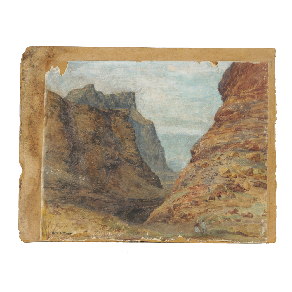 After Roderic O'Connor Gouache Painting on Paper of a Desert Landscape