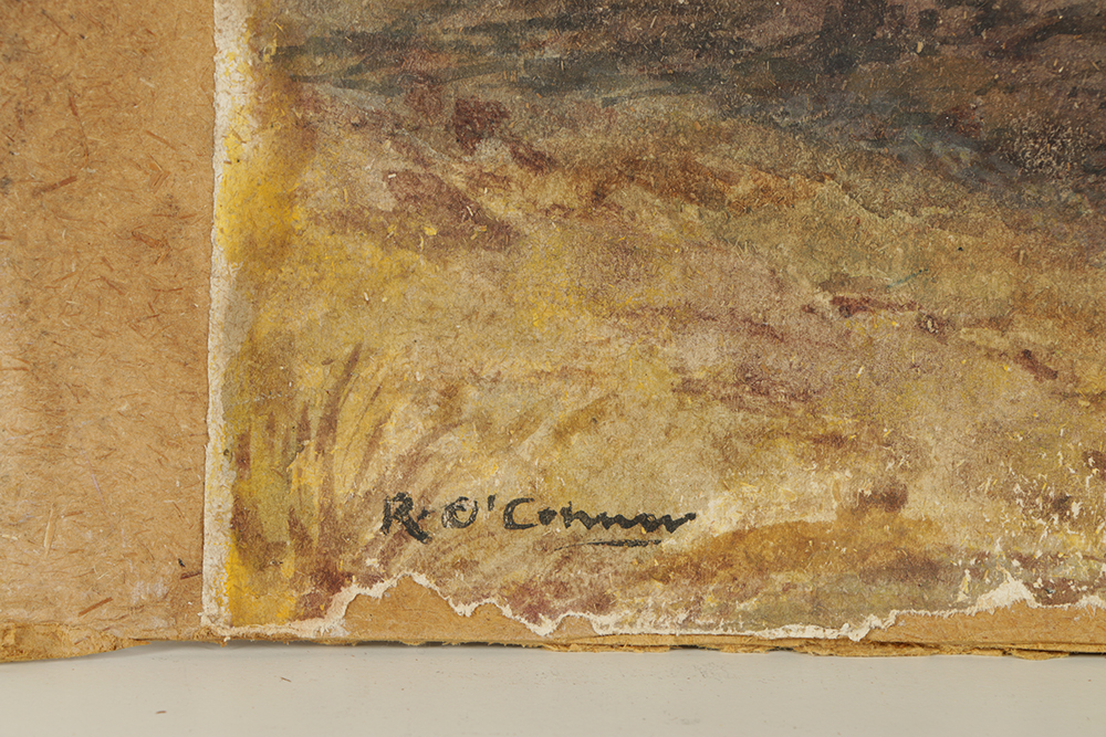 After Roderic O'Connor Gouache Painting on Paper of a Desert Landscape