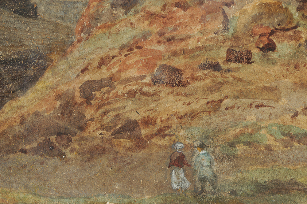 After Roderic O'Connor Gouache Painting on Paper of a Desert Landscape