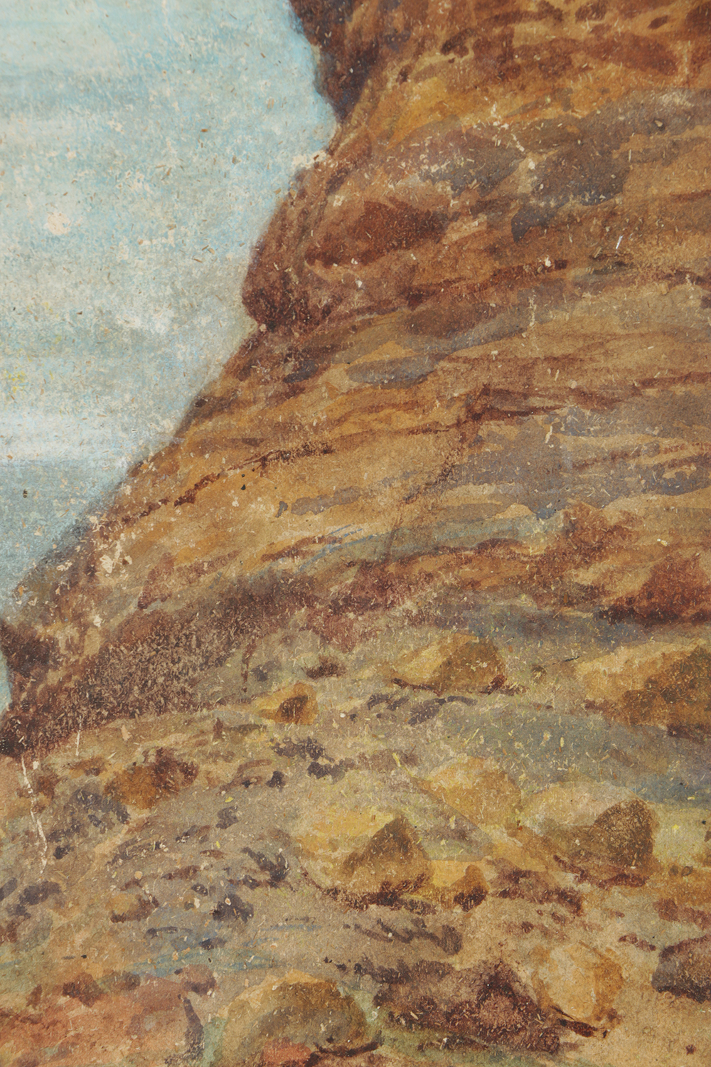 After Roderic O'Connor Gouache Painting on Paper of a Desert Landscape