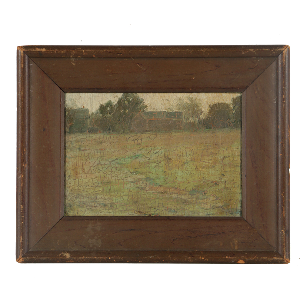 Oil Painting on Board Rustic Landscape