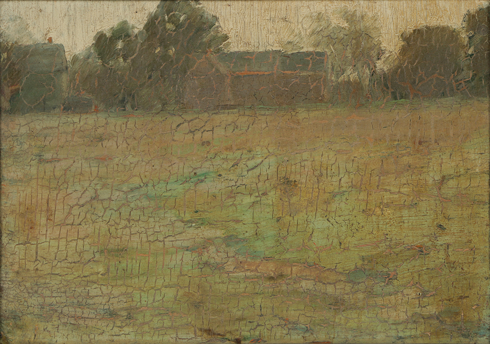 Oil Painting on Board Rustic Landscape