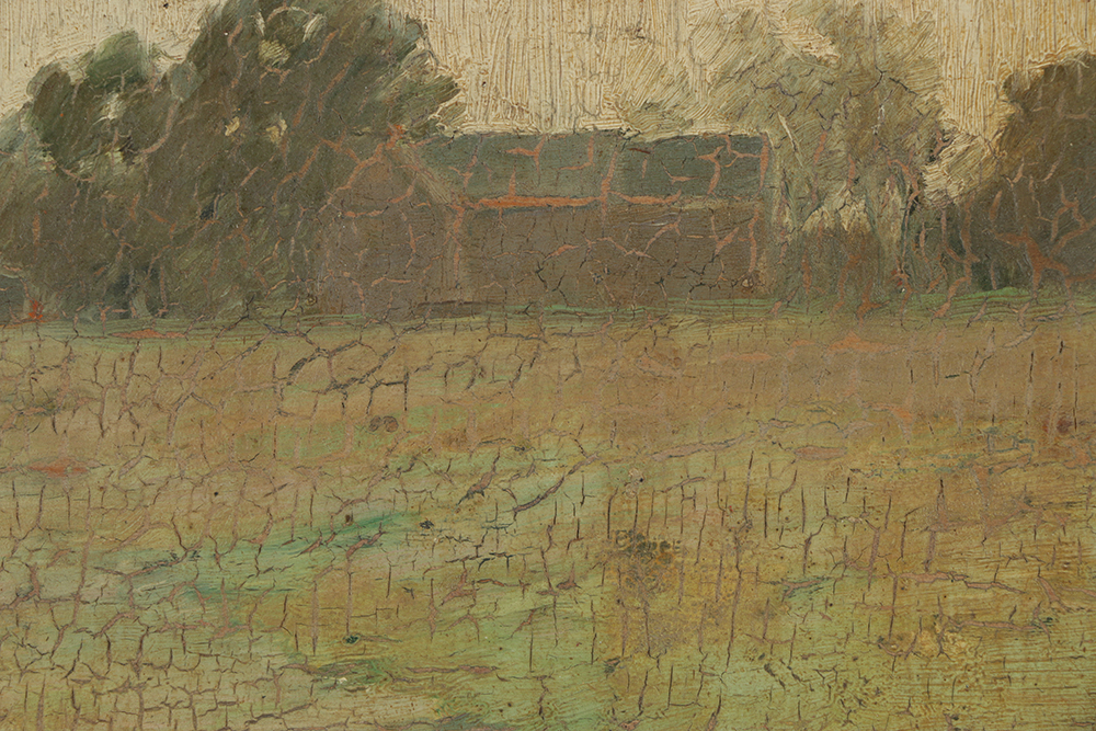 Oil Painting on Board Rustic Landscape