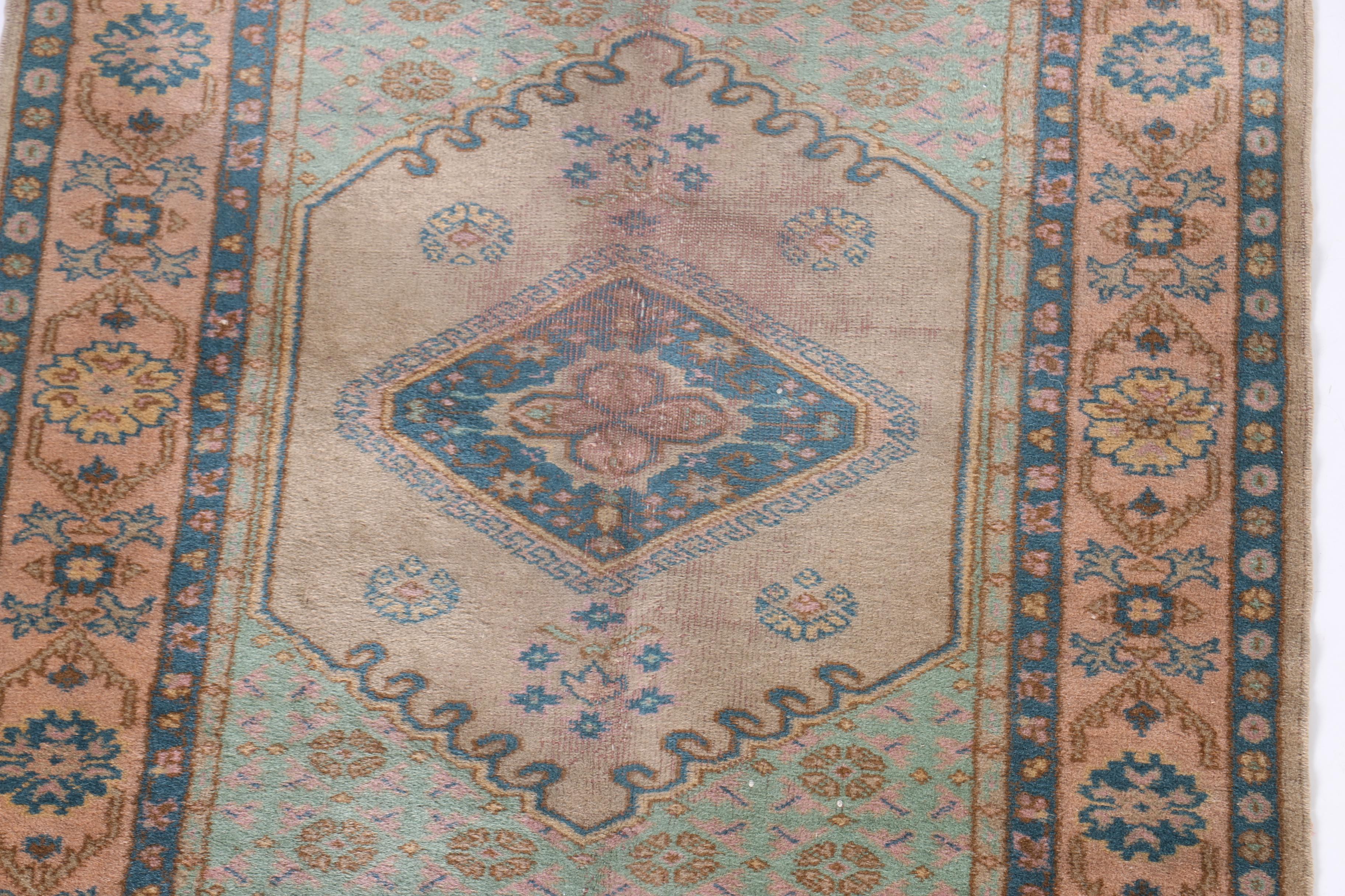 Vintage Hand-Knotted Persian Inspired Accent Rug