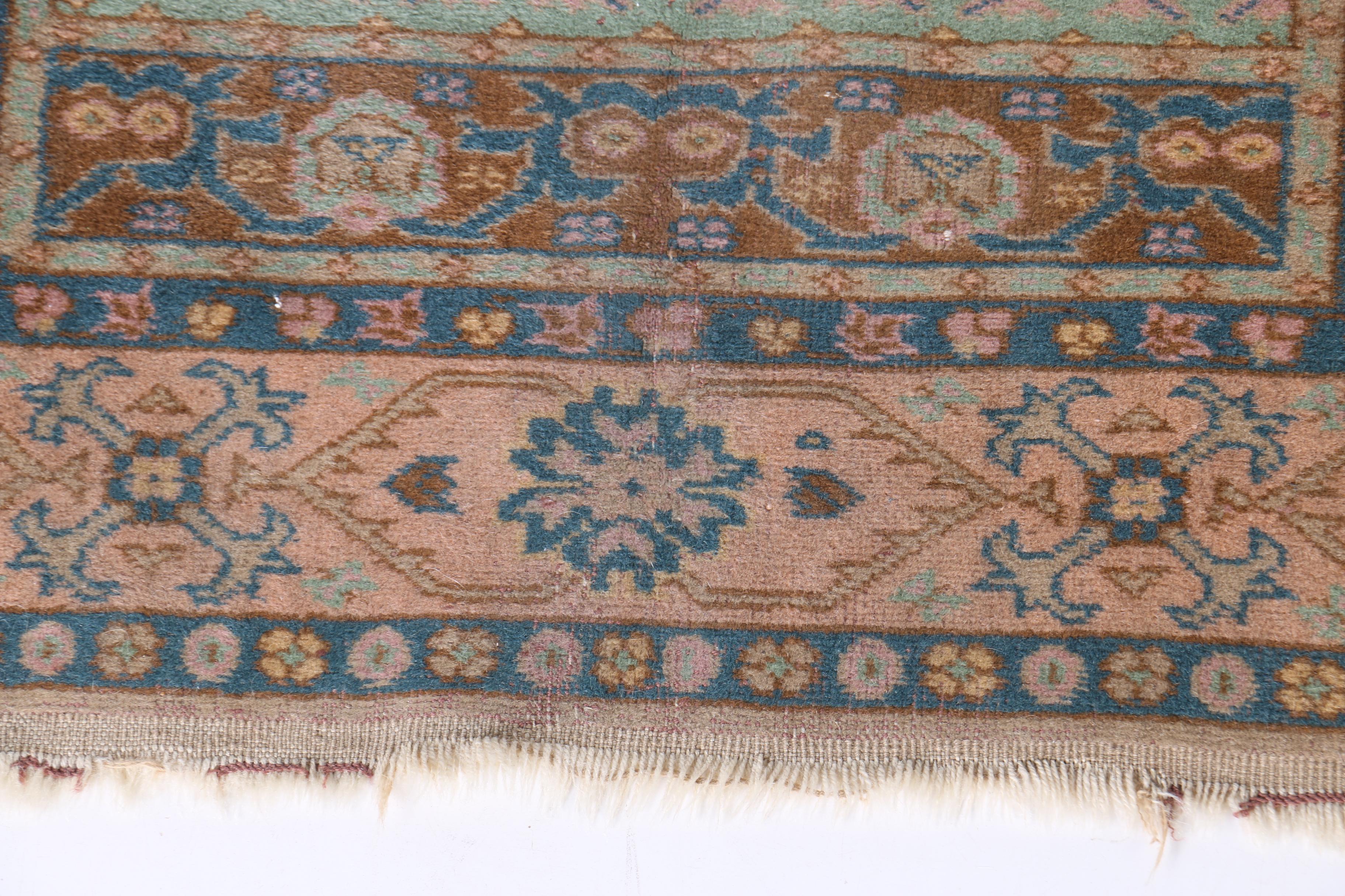 Vintage Hand-Knotted Persian Inspired Accent Rug