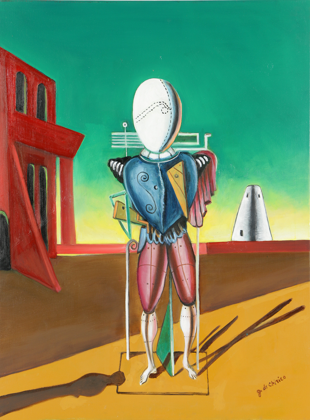 Husidio John Tempest Oil on Canvas "El Trovatore" After Giorgio de Chirico